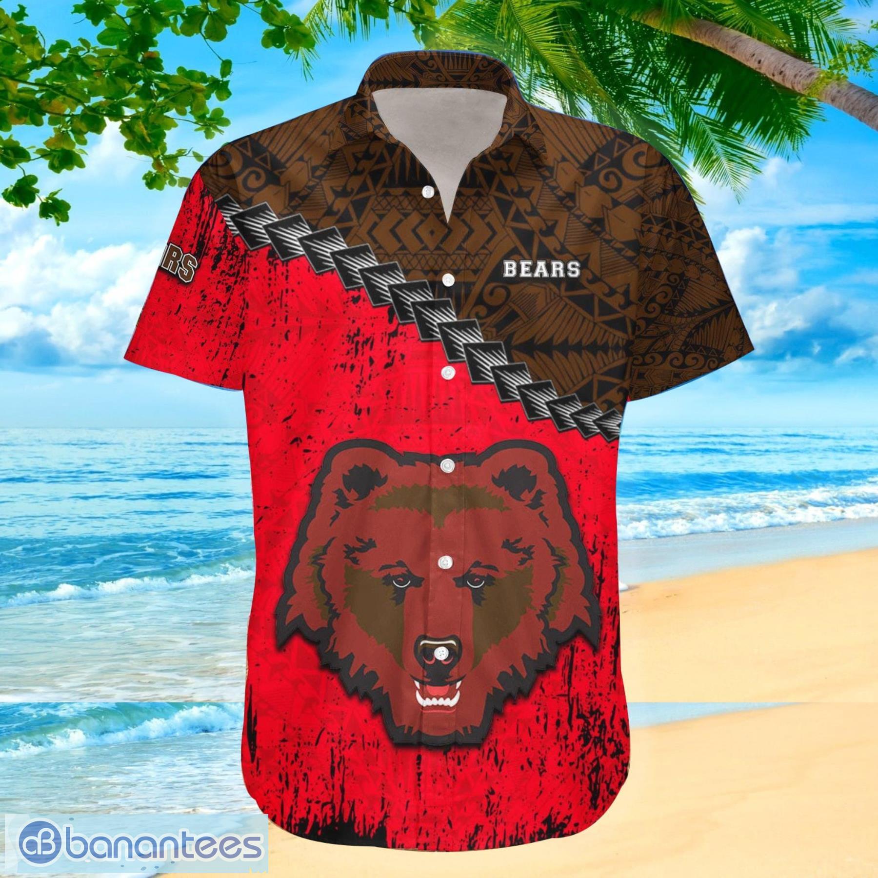 Brown Bears NCAA Fans Grunge Polynesian Tattoo Summer Gift Hawaiian Shirt Product Photo 2