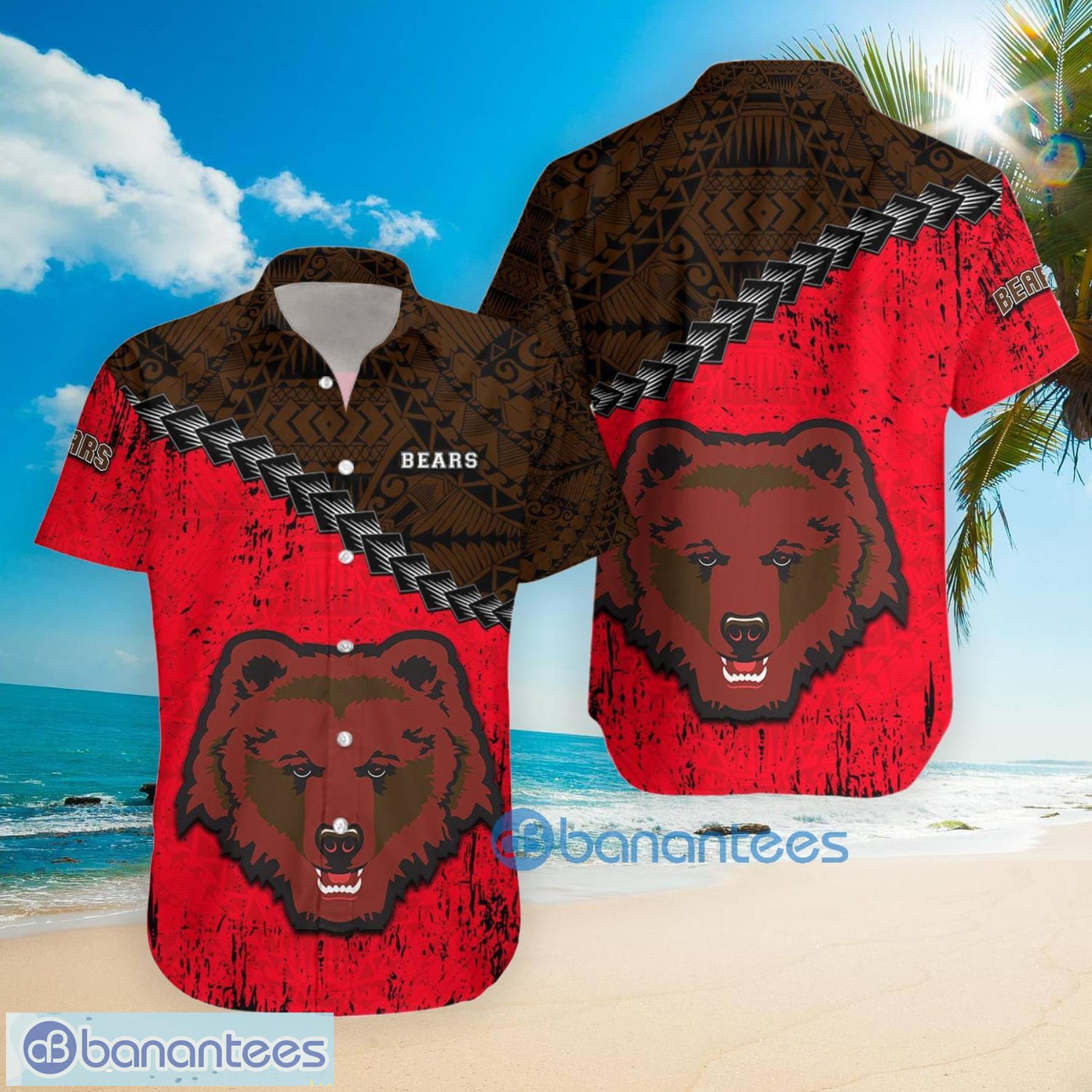 Brown Bears NCAA Fans Grunge Polynesian Tattoo Summer Gift Hawaiian Shirt Product Photo 3