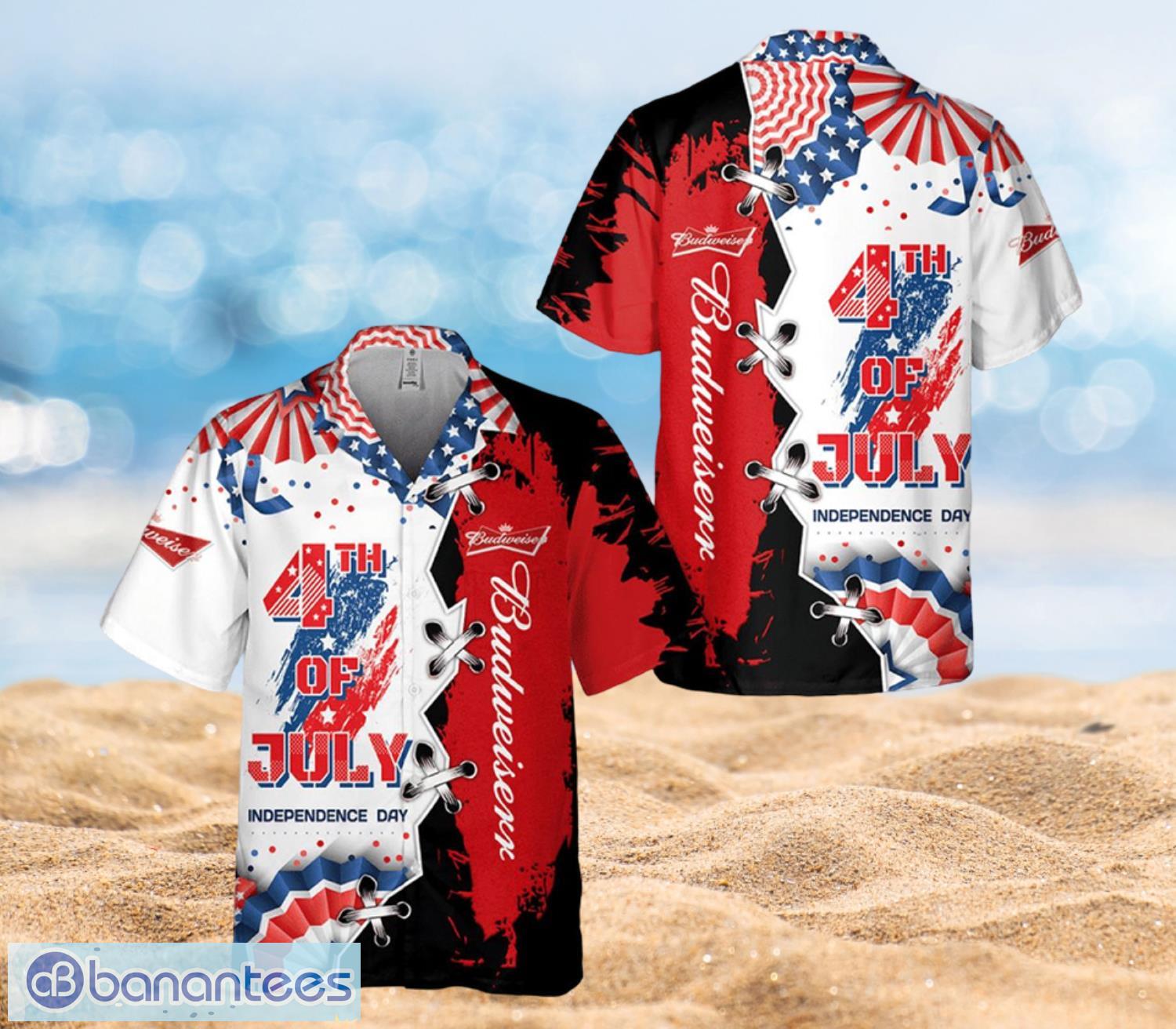 Budweiser 4th of July Summer Beach Shirt and Shorts Full Over Print Product Photo 2