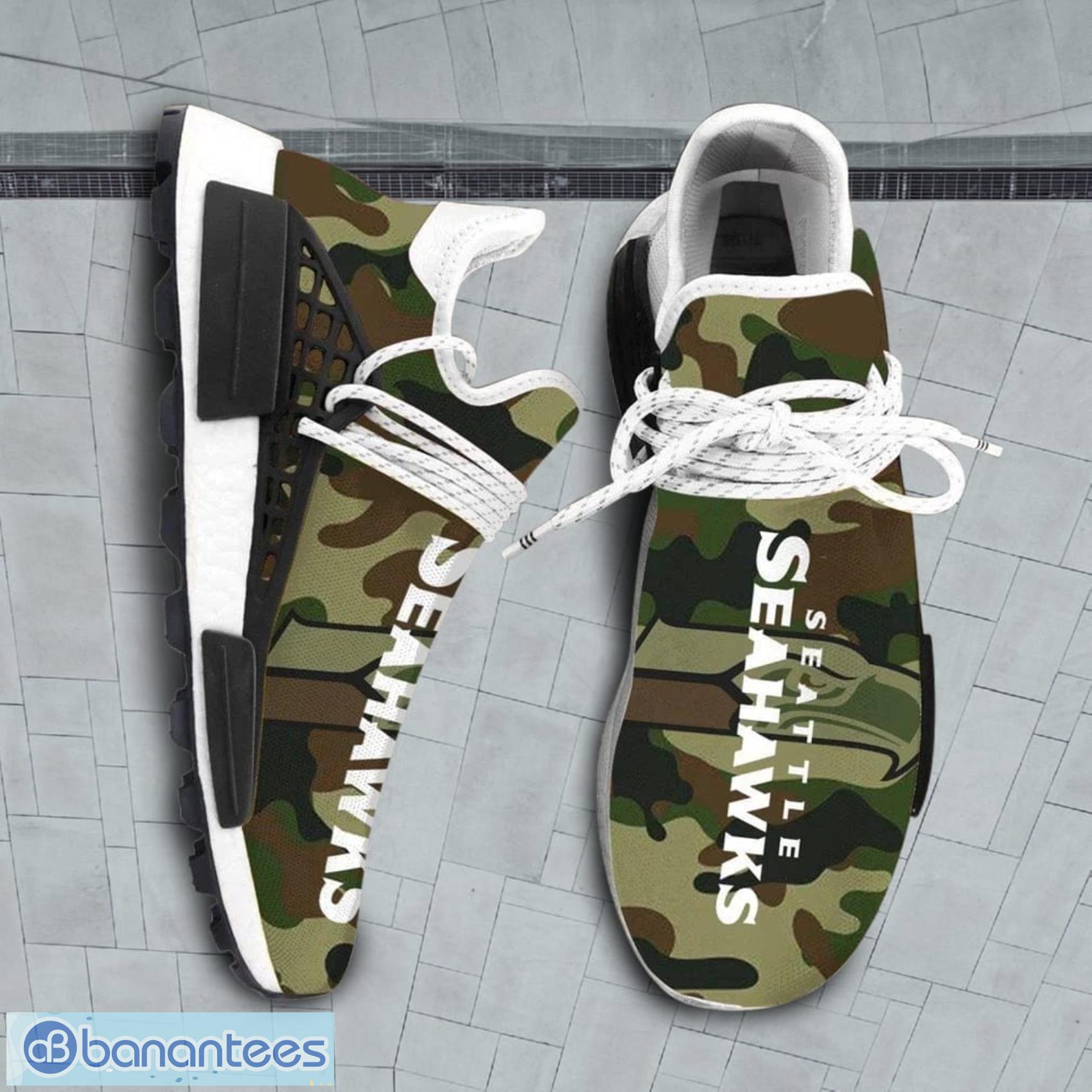 Camo Camouflage Seattle Seahawks NFL NMD Human Race Shoes Running Shoes -  Banantees