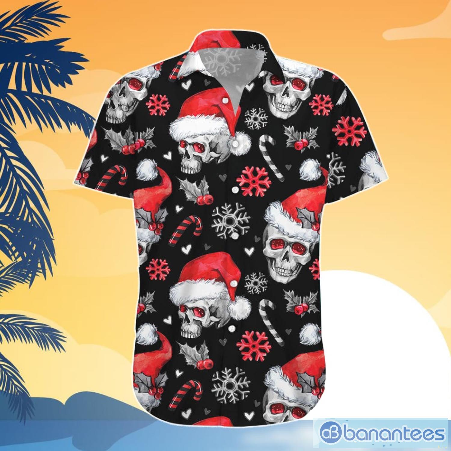 Christmas Skull Hawaiian Shirt And Shorts Christmas Skulls With Candy Canes Aloha Shirt Christmas Gifts For Men - Christmas Skull Hawaiian Shirt - Christmas Skulls With Candy Canes Aloha Shirt - Christmas Gifts For Men_4