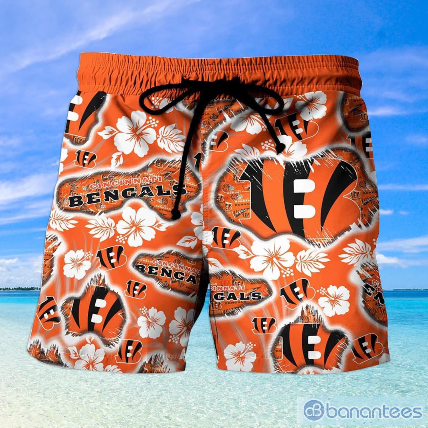 Bengals Hawaiian Shirt Cincinnati Bengals Tropical Flower Short