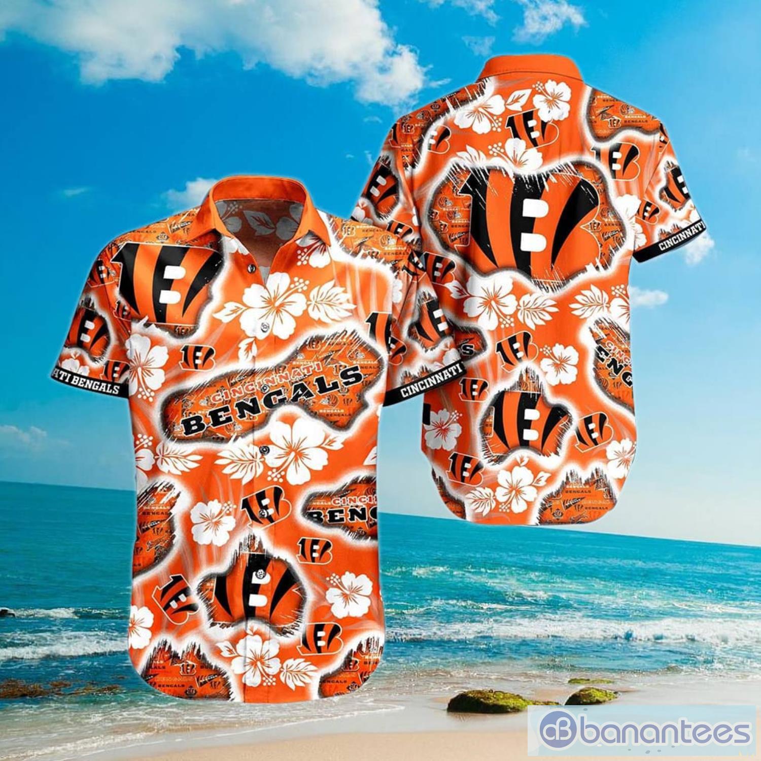 Cincinnati Bengals Mens Aloha Shirts Summer Hawaii Shirt Short Sleeve Beach  Tops