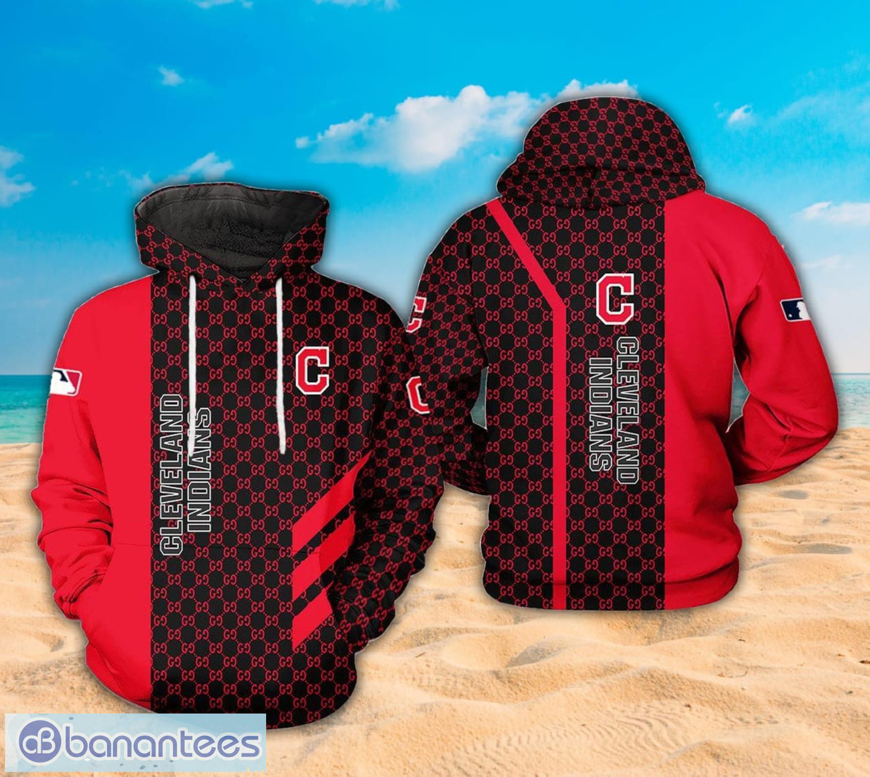 Cleveland Indians MLB Logo And Net Pattern All Over Print 3D hoodie Product Photo 1