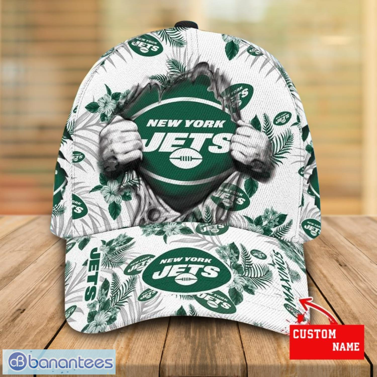 NFL New York Jets Mascot Texture Effect 3D Cap Full Print - Banantees