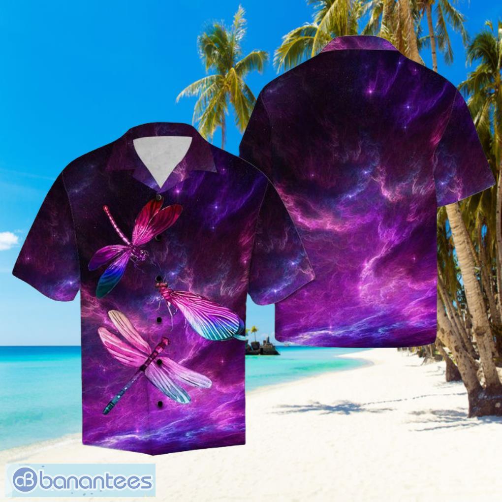 Dragonfly Galaxy Hawaiian Summer Beach Shirt Full Over Print Product Photo 1