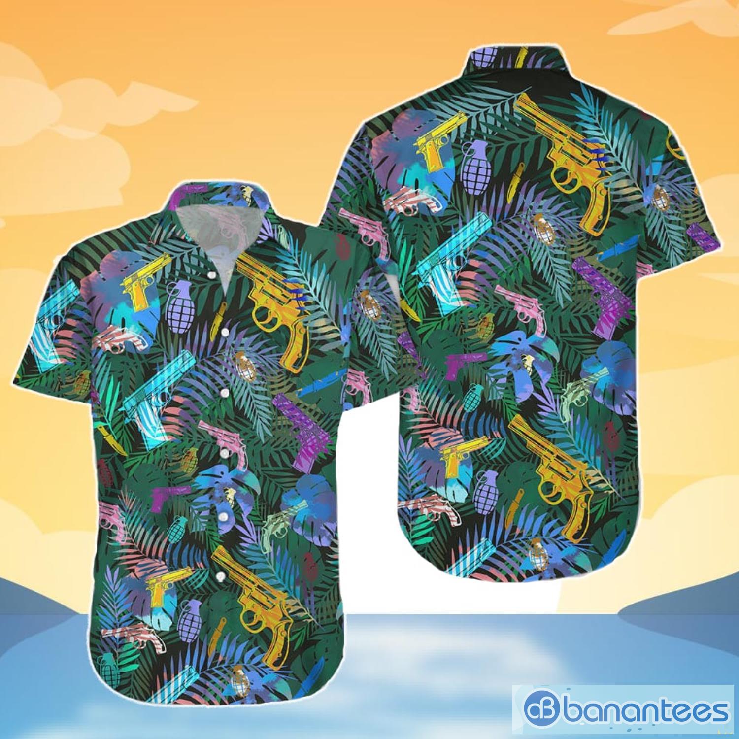 Gun Hawaiian Shirt Aloha Colorful Short Gun Tropical Pattern Hawaiian Shirt And Shorts Gift For Gun Lover - Gun Hawaiian Shirt - Aloha Colorful Short Gun Tropical Pattern Hawaii Shirt - Gift For Gun Lover_3