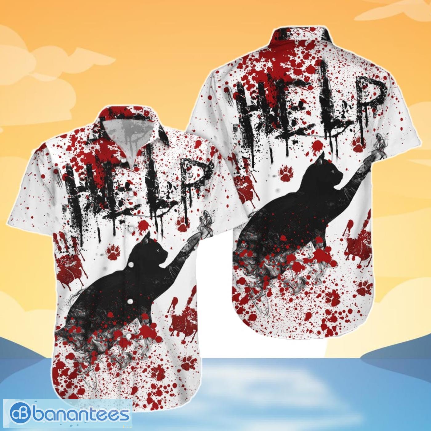 Bloody Haunted Halloween Button Up Shirt for Adults