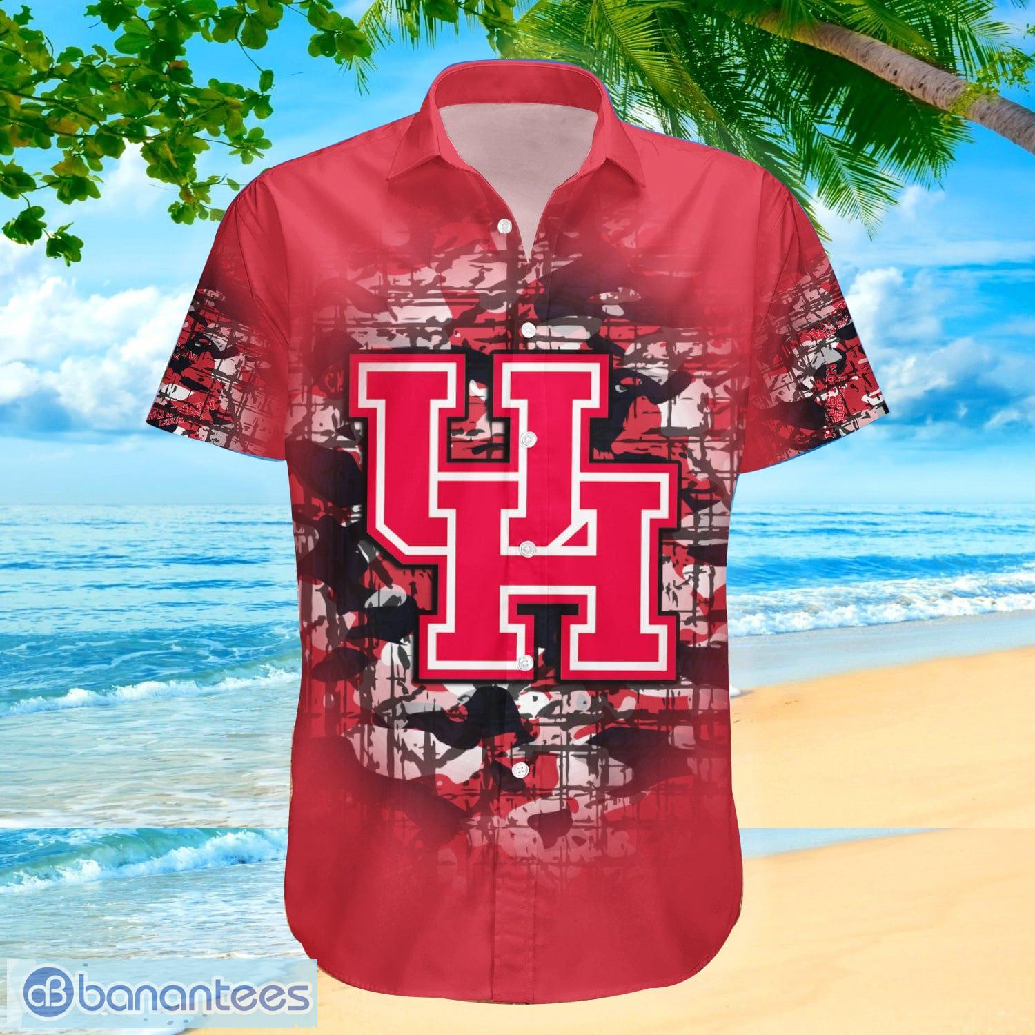 Houston Cougars NCAA Camouflage Vintage Custom Name And Number Hawaiian Shirt Product Photo 1