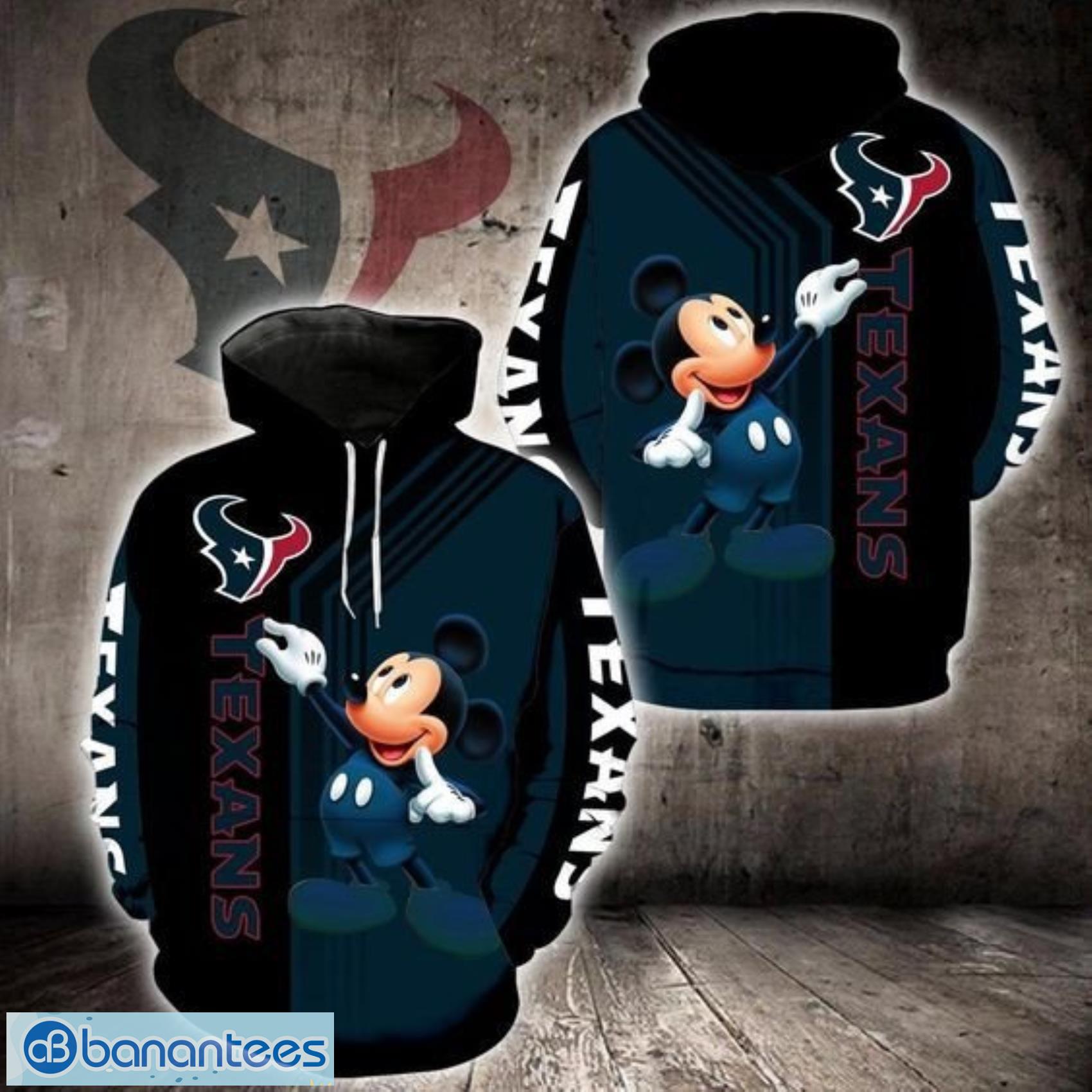 Houston Texans Mickey Mouse All Over Print 3D Hoodie Product Photo 1