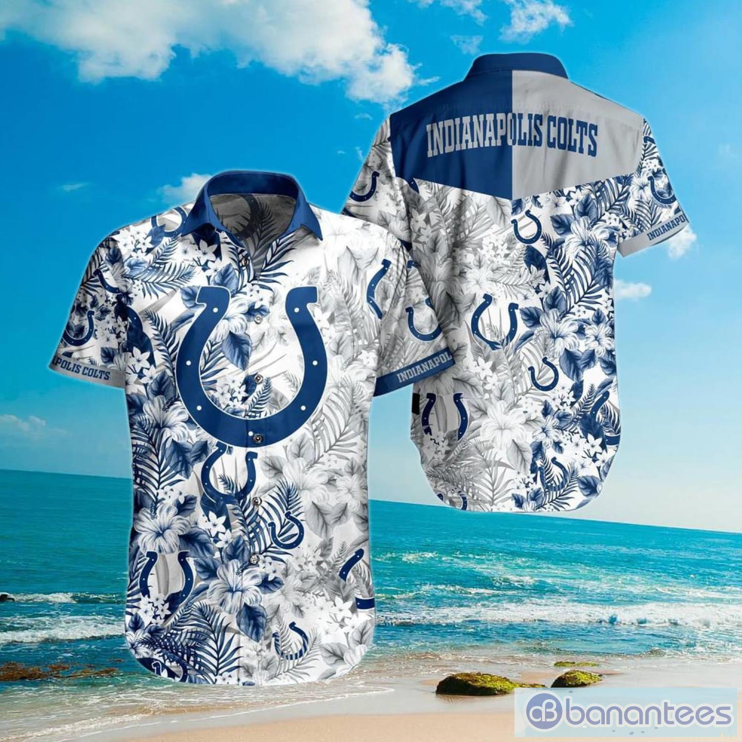 Indianapolis Colts NFL Symbol Pattern Short Sleeve Hawaiian Shirt