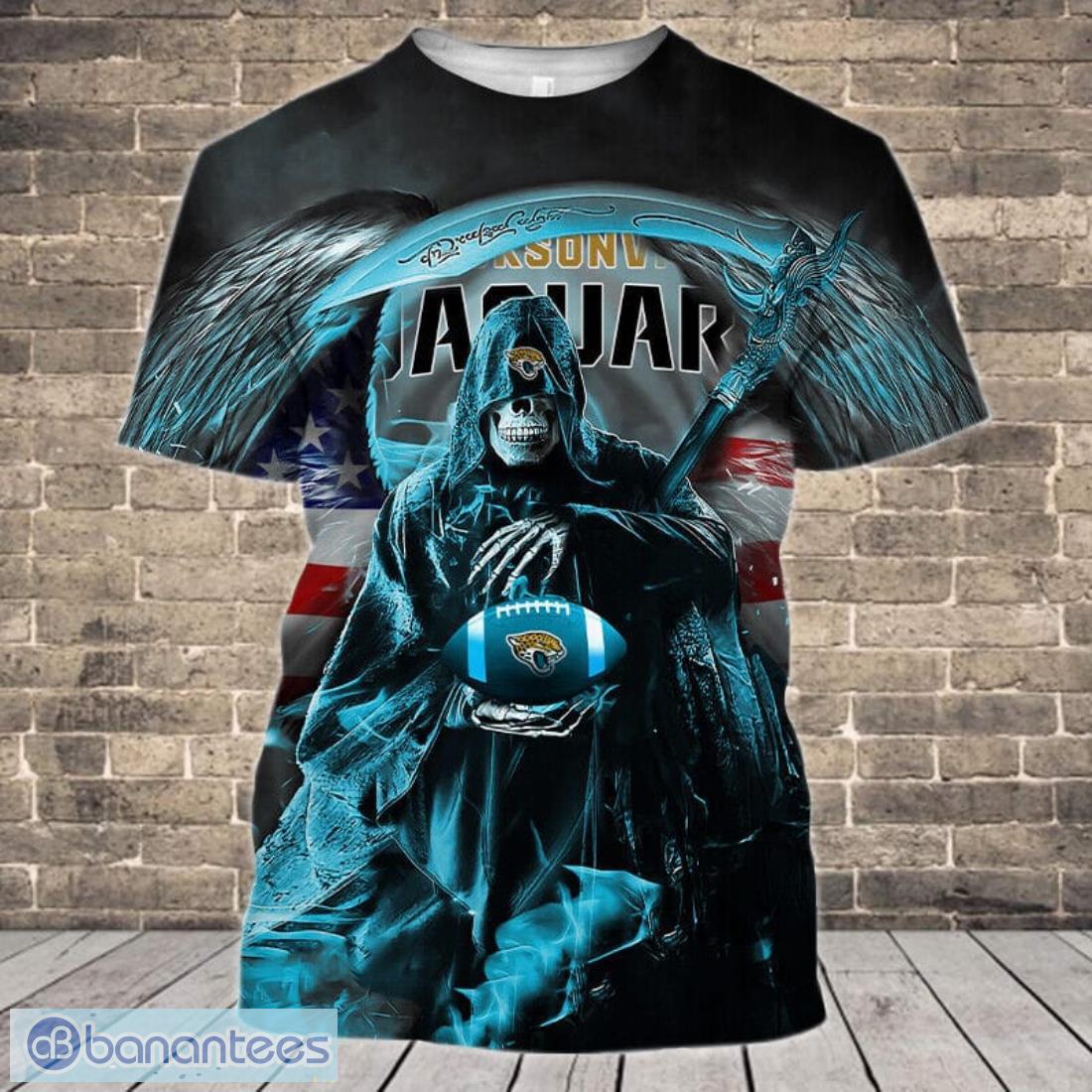 Jacksonville Jaguars Logo American Flag 3D T-Shirts