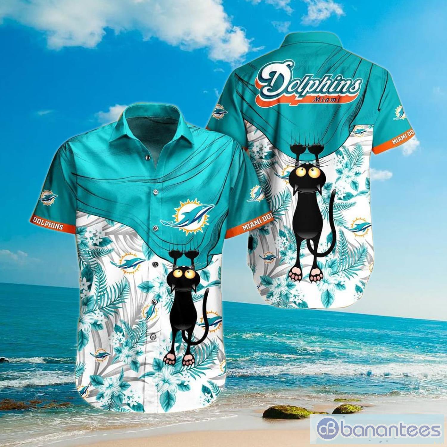 Miami Dolphins NFL Tropical Flower Hawaiian Shirt And Short - Banantees