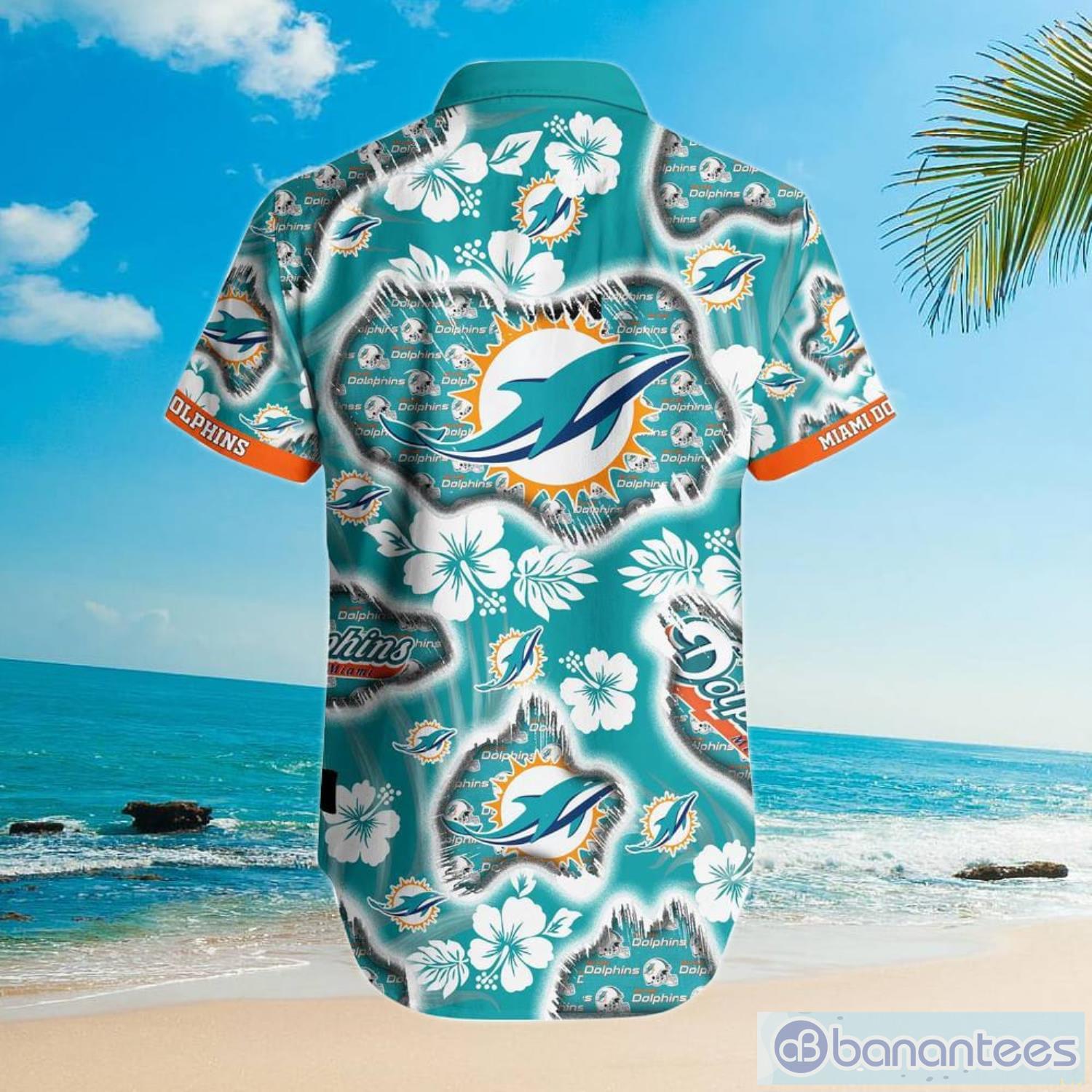 NFL Miami Dolphins Hawaiian Shirt,Aloha Shirt,Flower Blue