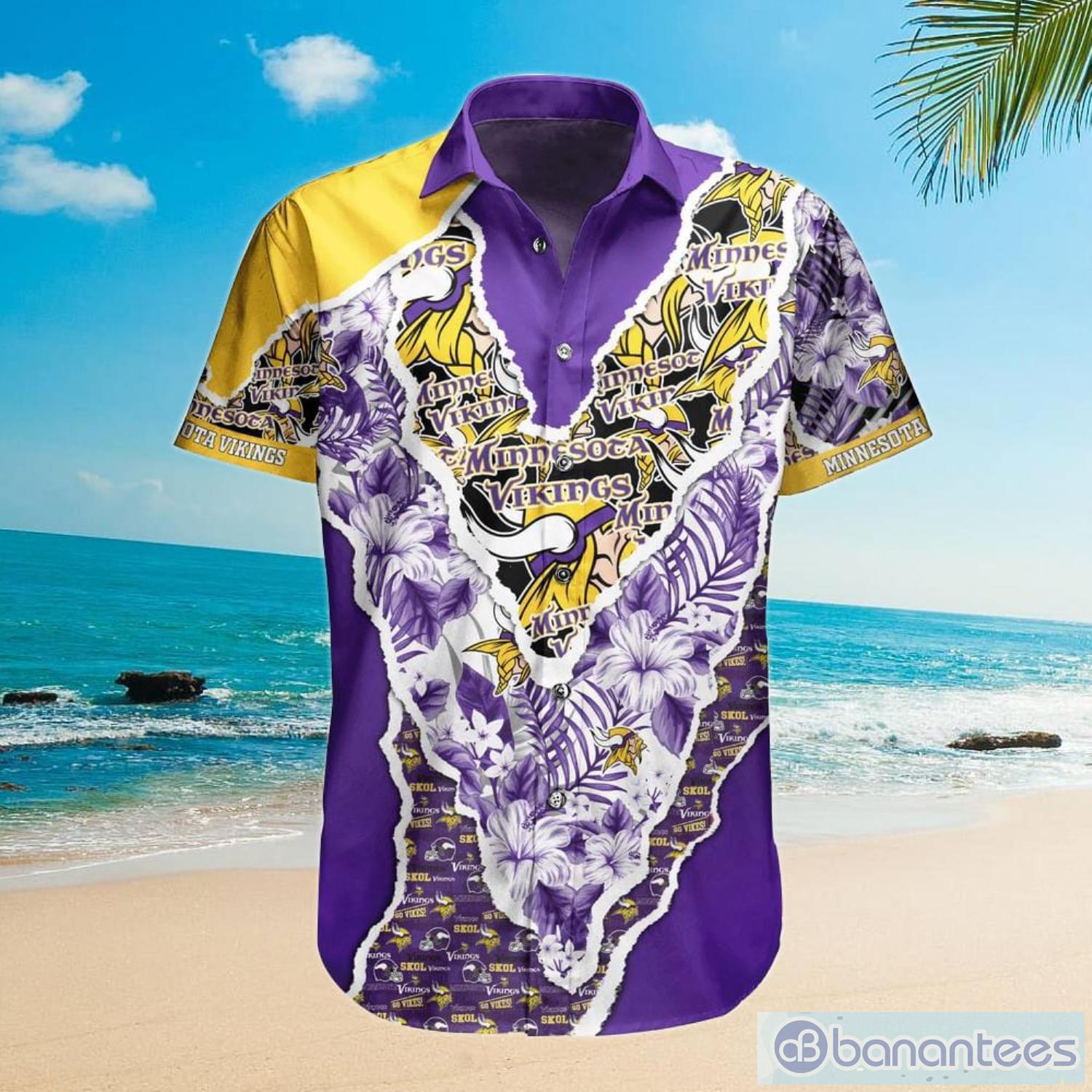 Minnesota Vikings Custom Name NFL Floral Hawaiian Shirt And Shorts Gift For  Men And Women Fans - Banantees