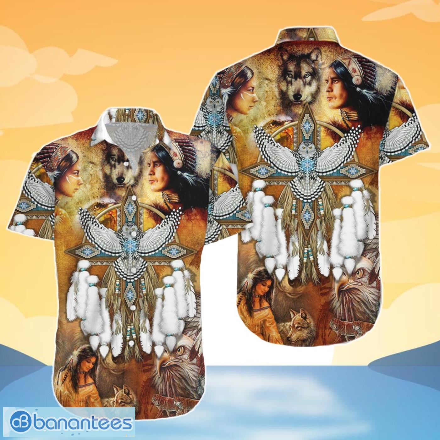 Native American Shirt Owl Wolf Eagle Native Culture Combo Hawaiian Shirt  And Shorts - Banantees