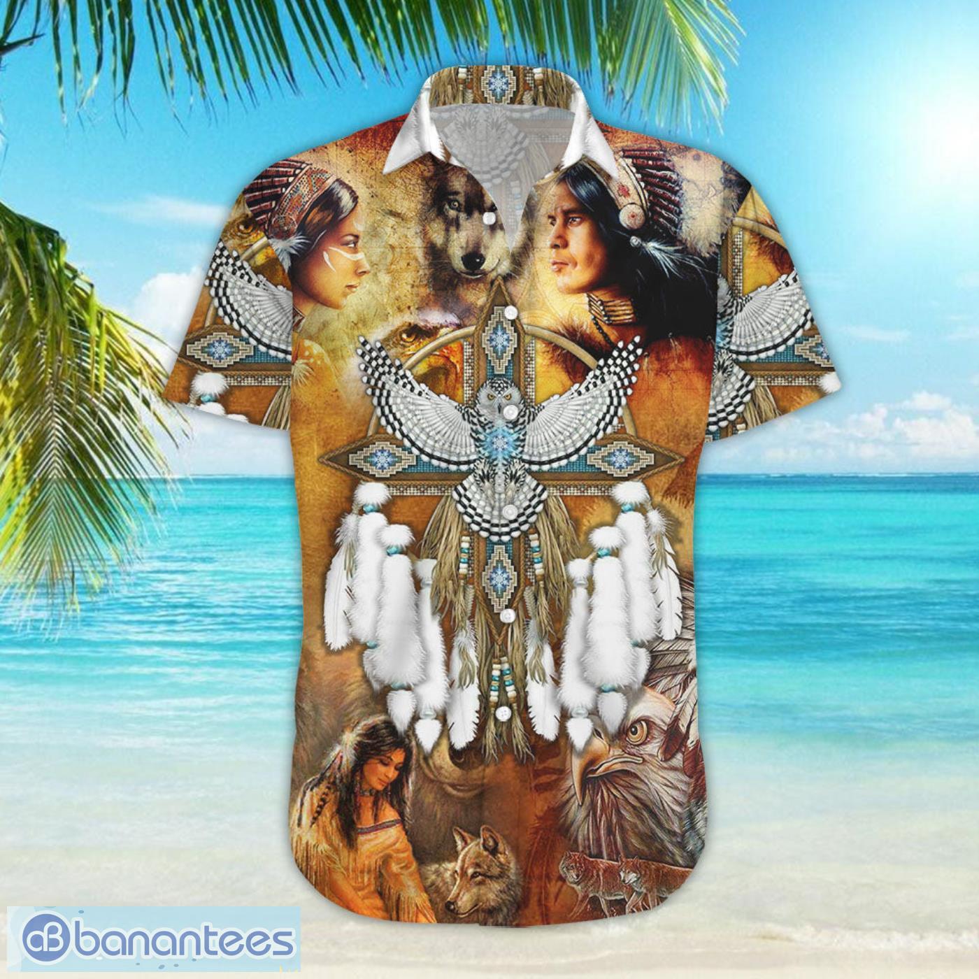 Unisex Native American, Native Wolf Hawaiian Shirt For Men - T-shirts Low  Price