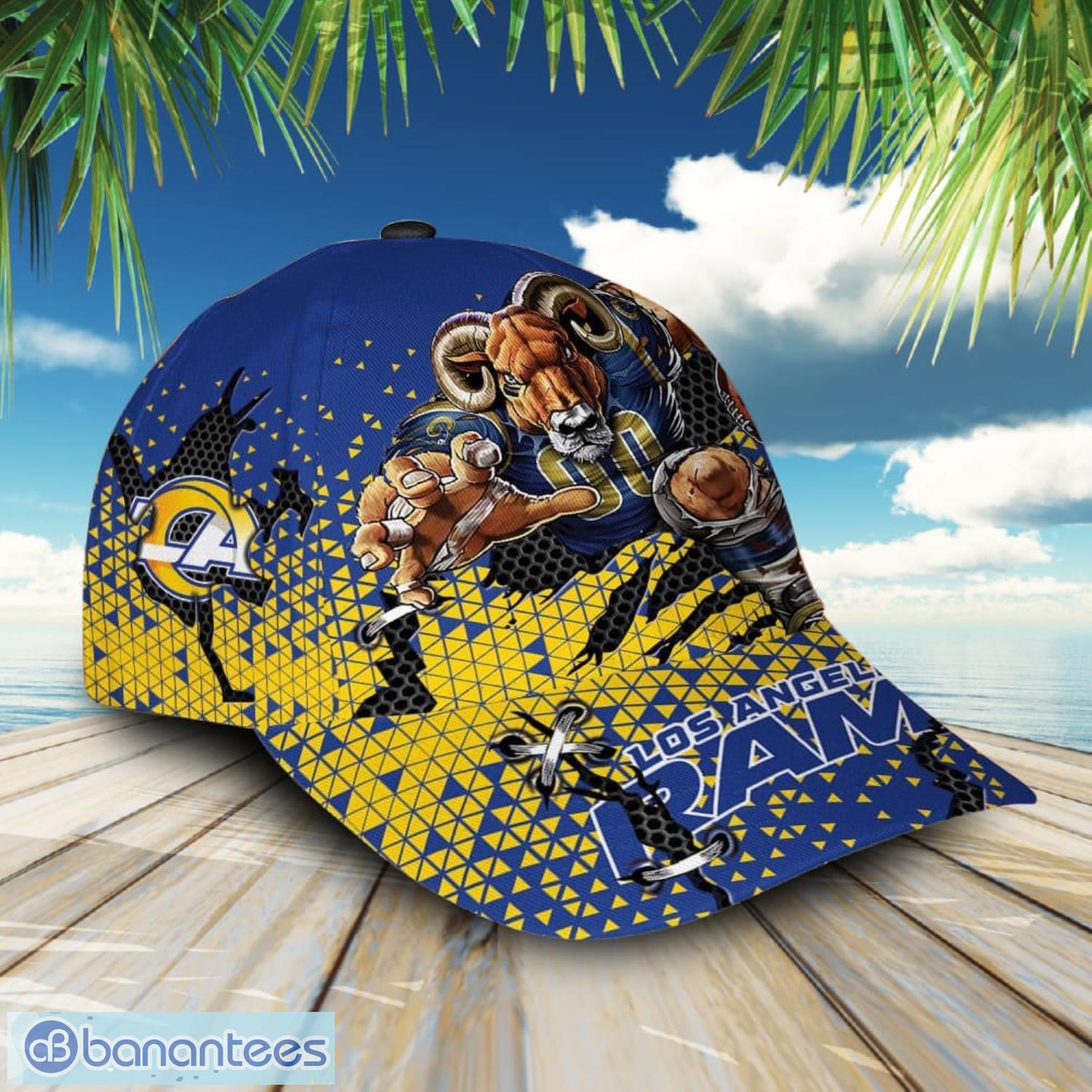 NFL Los Angeles Rams Mascot Texture Effect 3D Cap Full Print