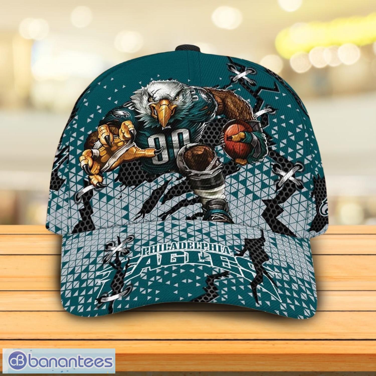 NFL Philadelphia Eagles Skull And Logo Symbol Printed 3D Cap - Banantees