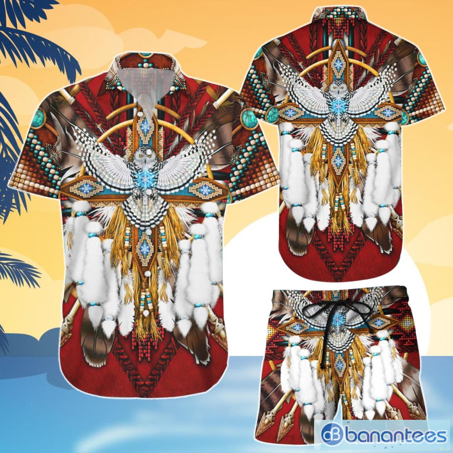 Owl Shirts Native American Owl Unisex Hawaiian Shirt And Shorts Owl  Anniversary Gift