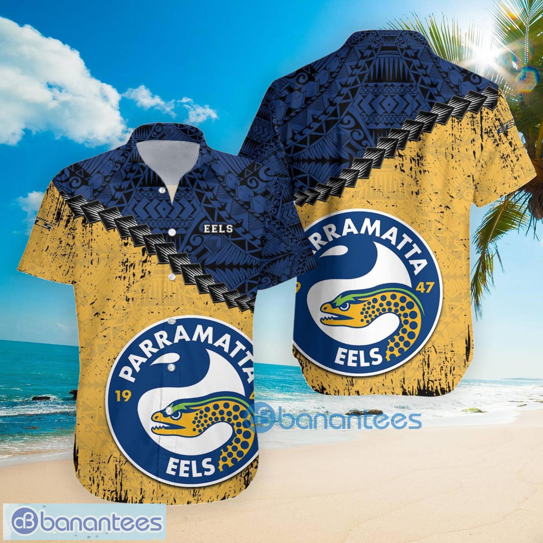 Parramatta Eels NRL Fans Grunge Polynesian Tattoo Summer Gift
