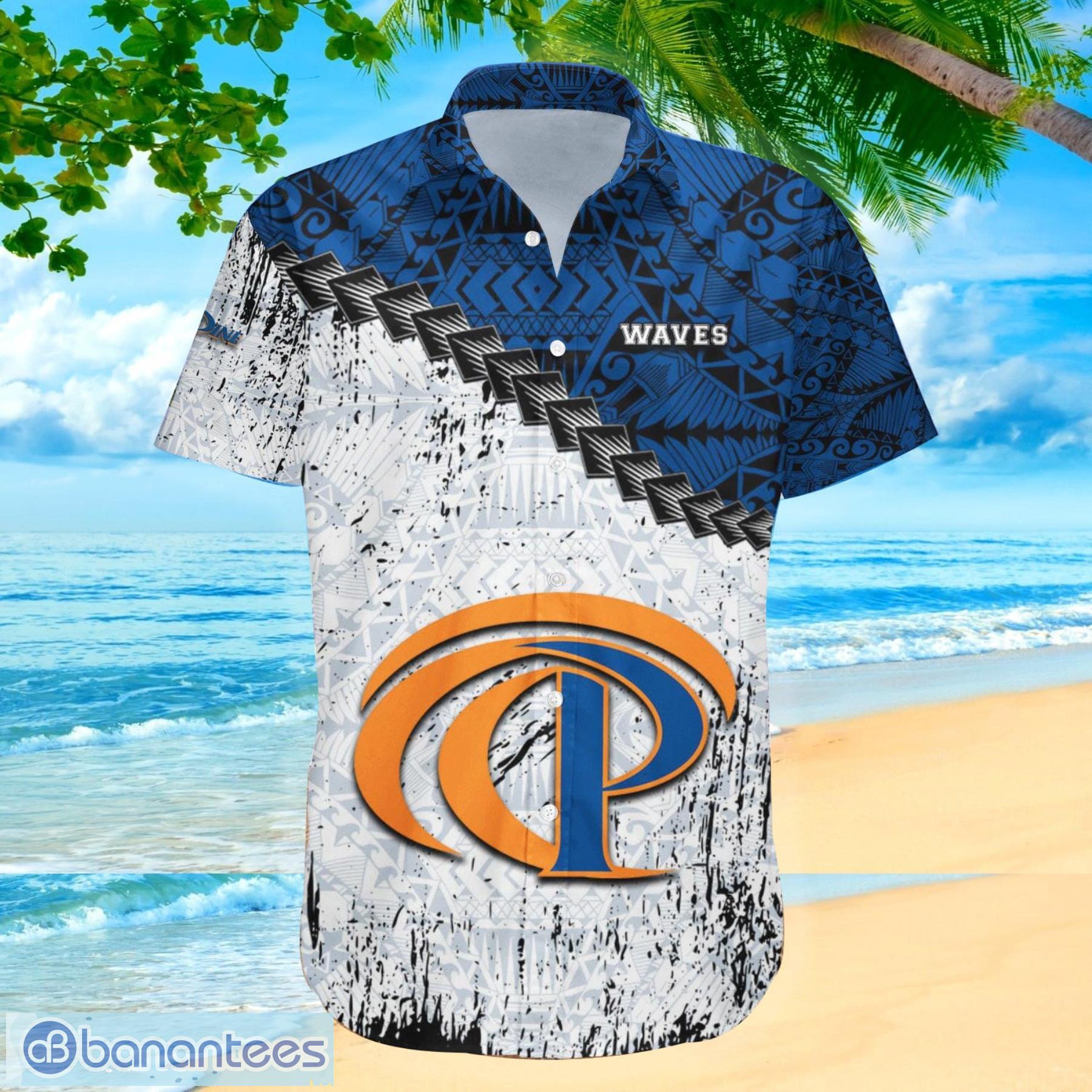 Pepperdine Waves NCAA Fans Grunge Polynesian Tattoo Summer Gift Hawaiian Shirt Product Photo 1