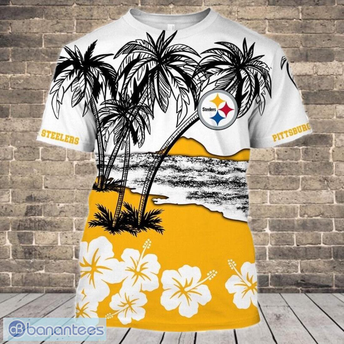 Pittsburgh Steelers Coconut And Flower 3D T-Shirts - Banantees