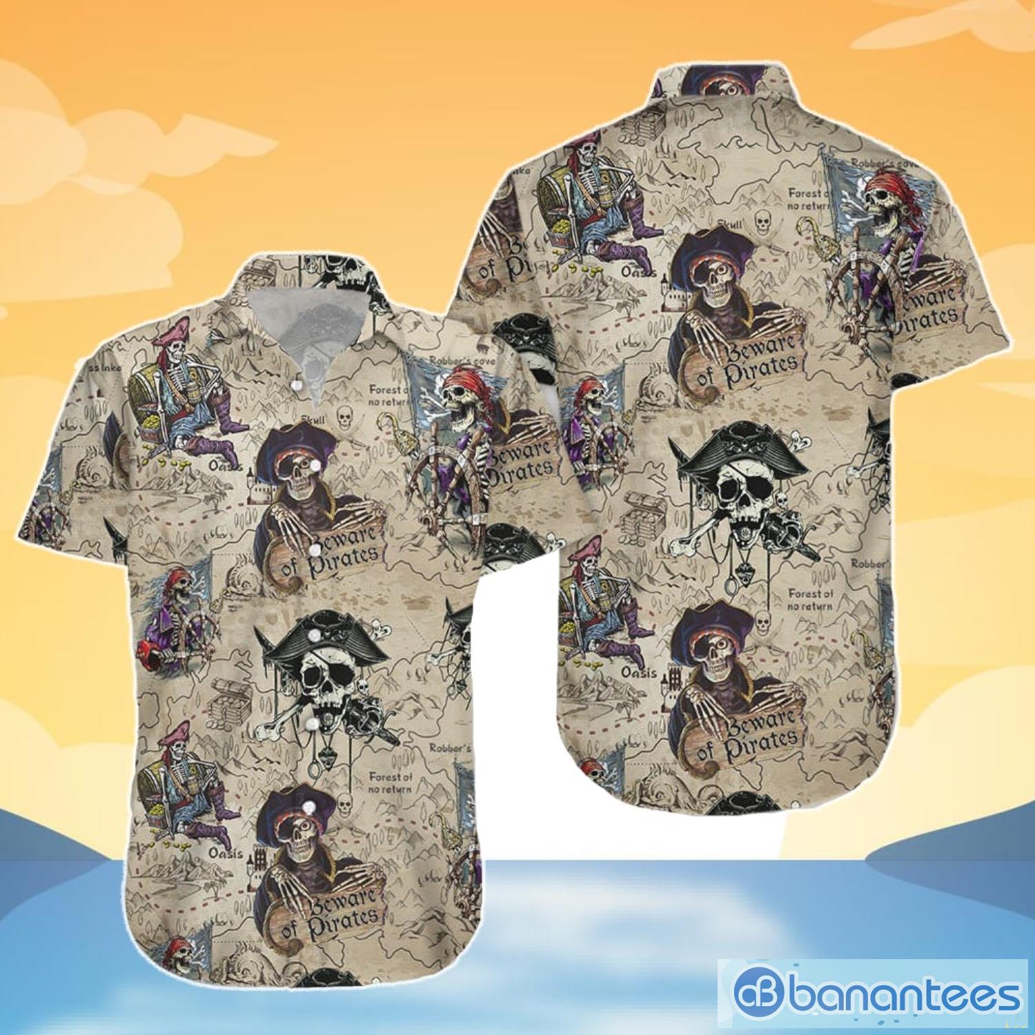 Chicago Bears Pirates Fans Pirates Skull Hawaiian Shirt - Shibtee Clothing