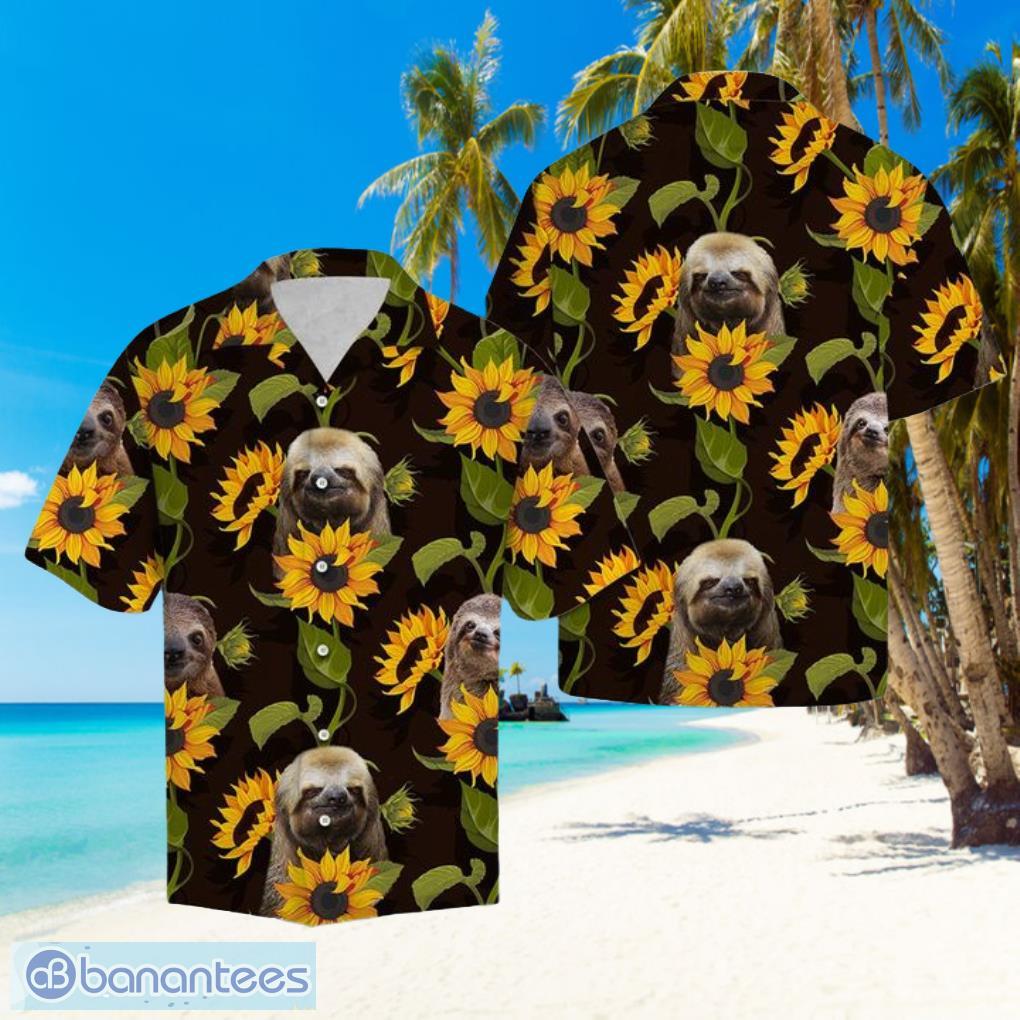 Sloth Sunflower Hawaiian Summer Beach Shirt Full Over Print Product Photo 1
