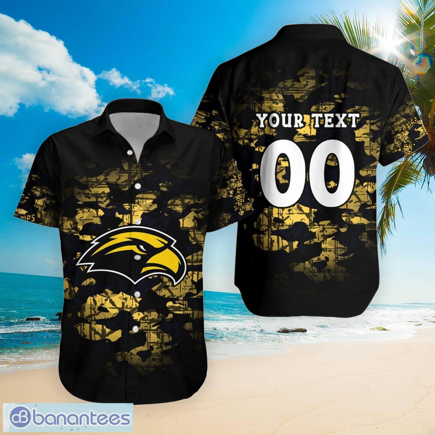 Southern Miss Golden Eagles NCAA Custom Name And Number Camouflage Vintage  Hawaiian Shirt For Men And Women - Banantees