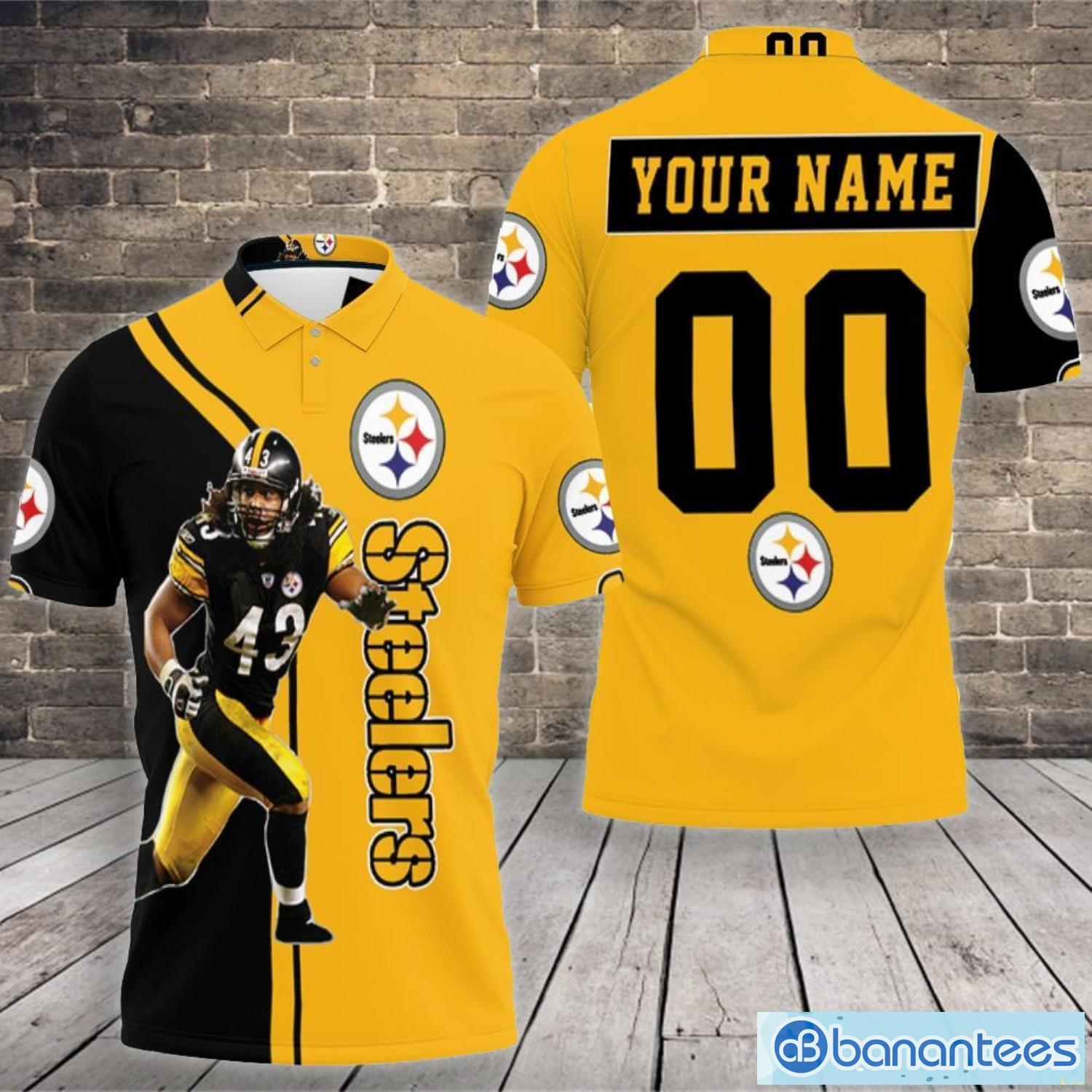 43 Troy Polamalu Pittsburgh Steelers Player Custom Name And Number 2020 Nfl  Season Polo Shirt - Banantees