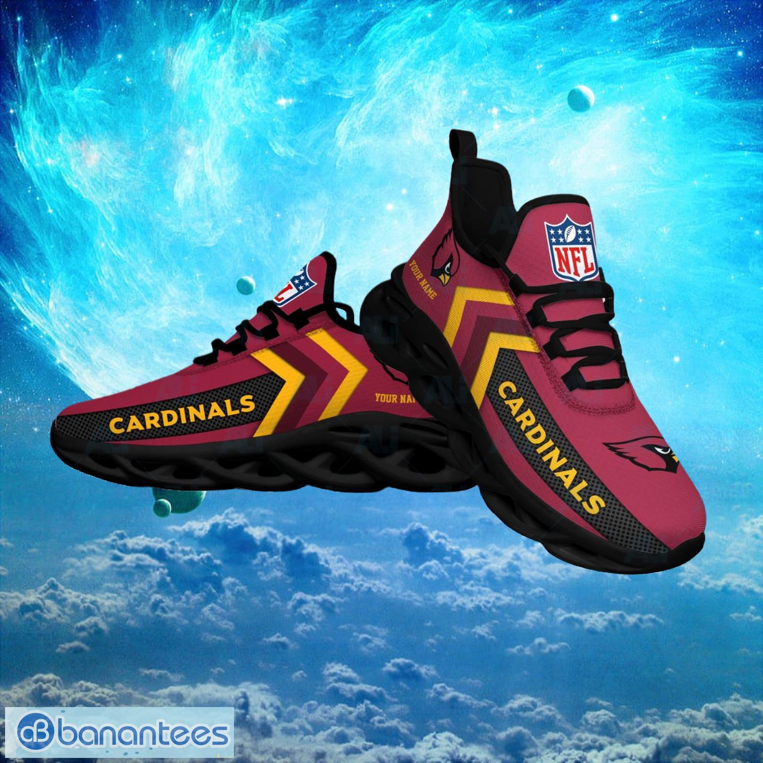 Arizona Cardinals NFL Logo Fans Custom Name Max Soul Shoes Product Photo 1