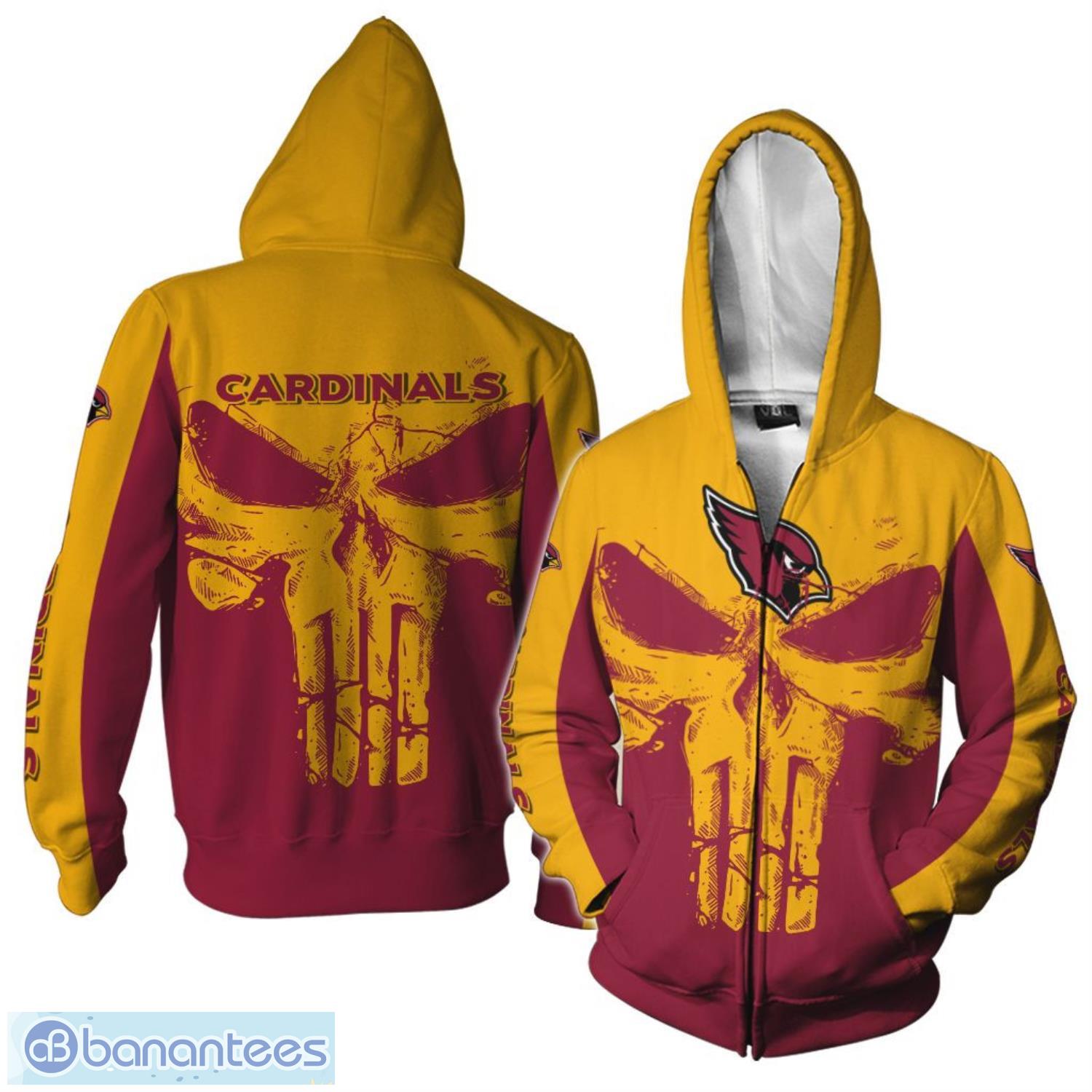 Arizona Cardinals Zip Up Hoodies Full Over Print - Banantees