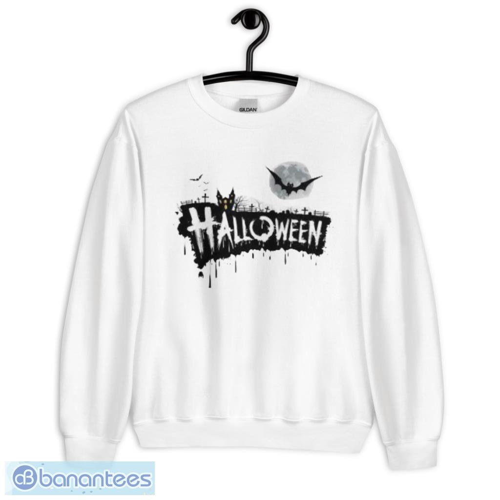 Bat And Moon Halloween T-Shirt - G185 Crewneck Sweatshirt