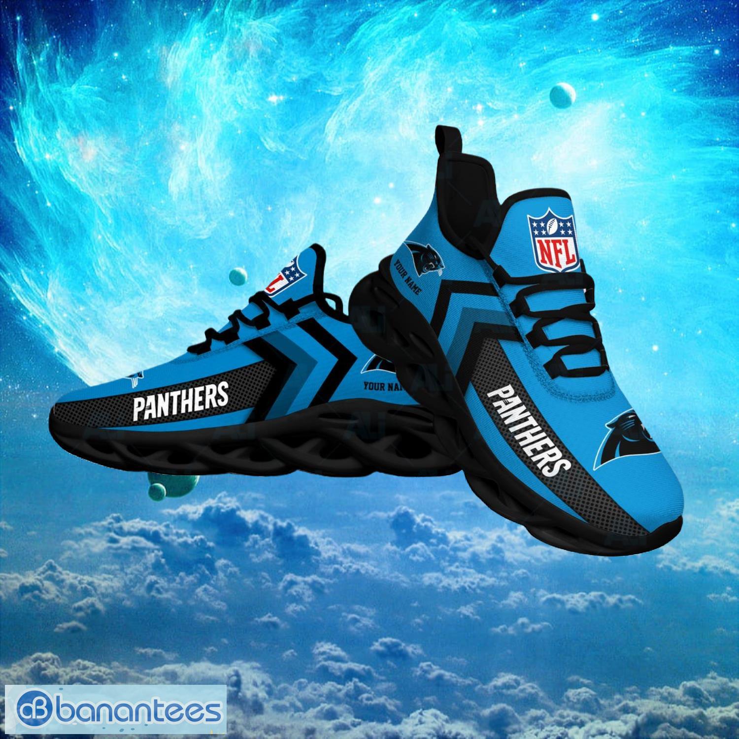 Carolina Panthers NFL Logo Fans Custom Name Max Soul Shoes Product Photo 1