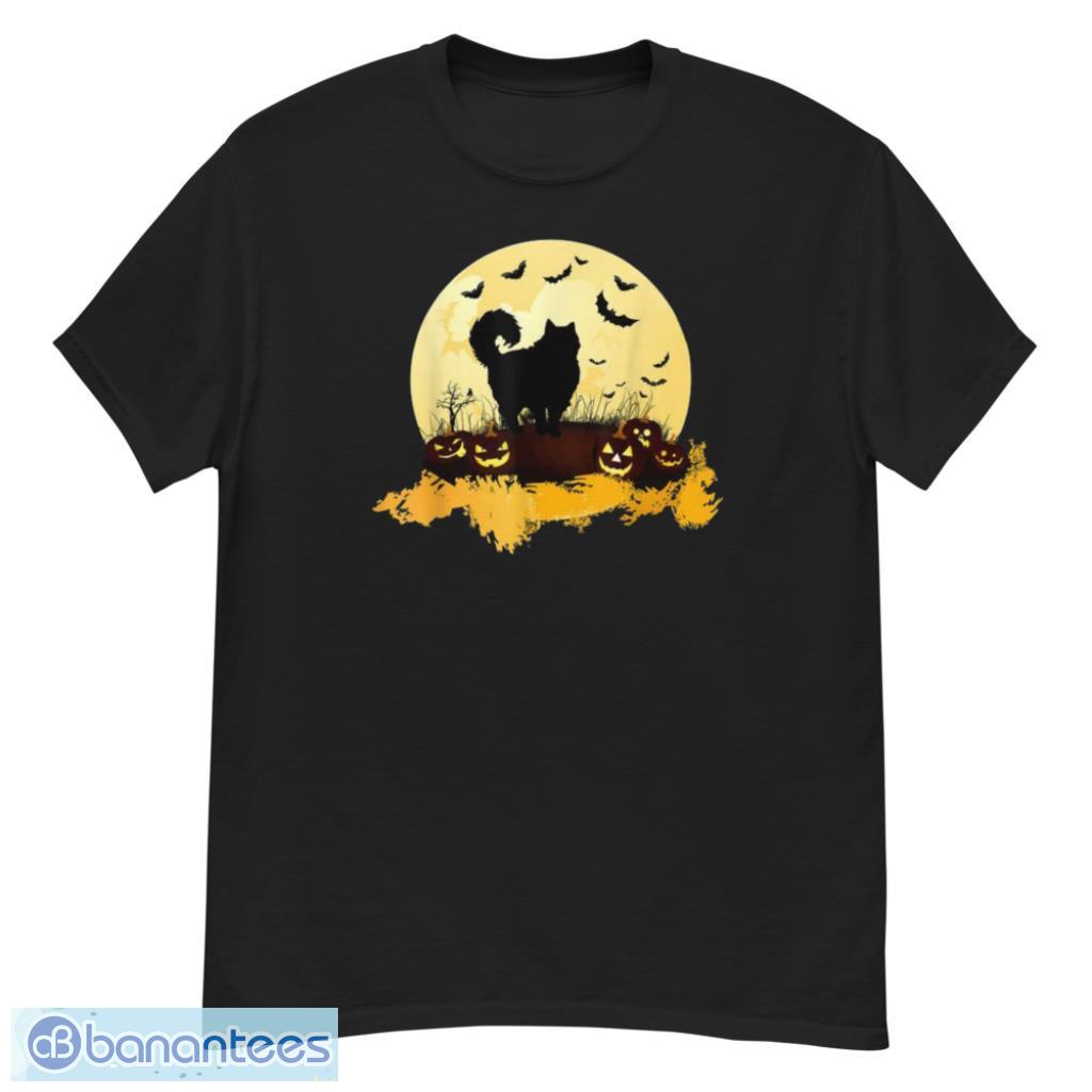 Cat Pumpkin Moonlight Bats Costume Halloween T-Shirt Product Photo 1