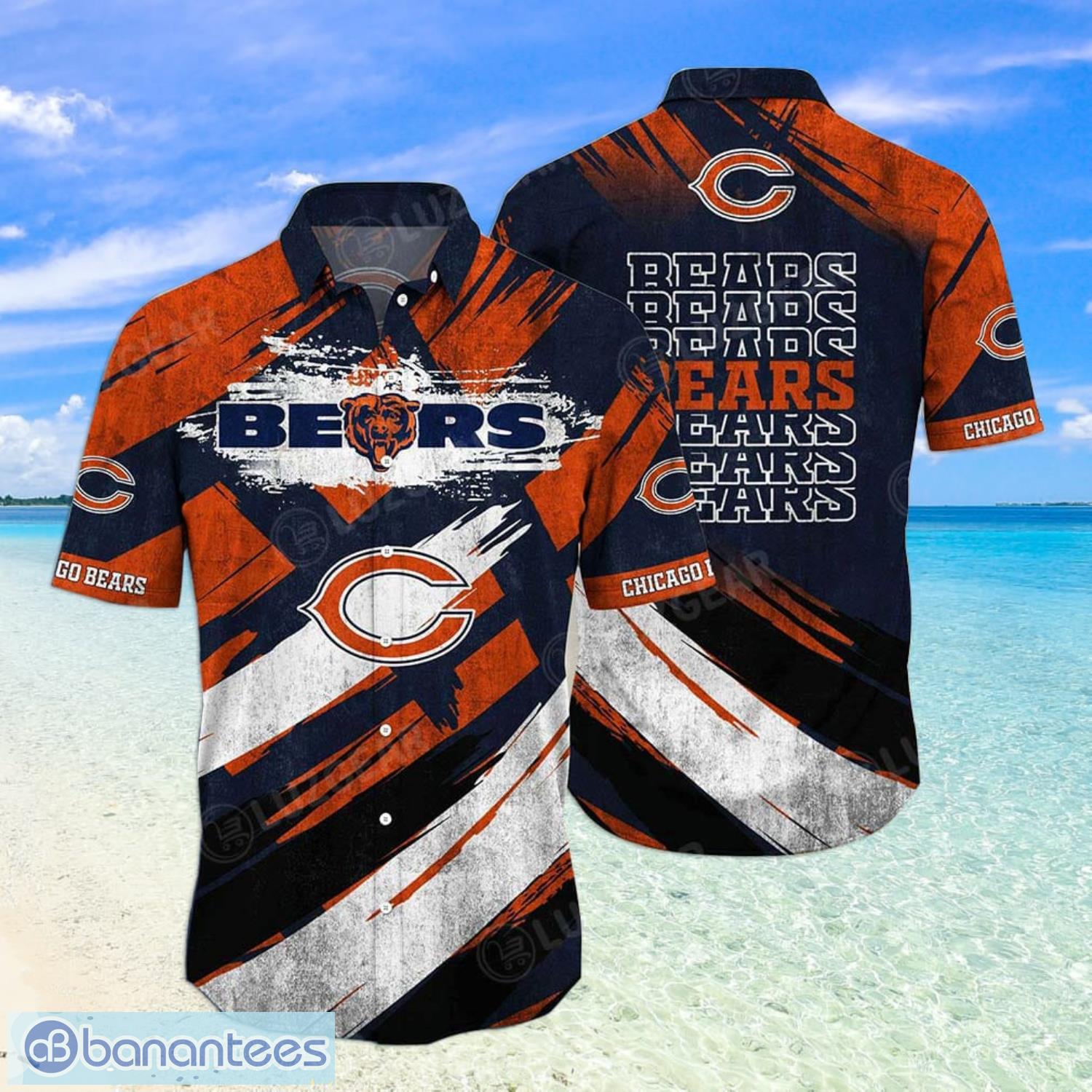 NFL Chicago Bears Hawaiian Shirt Mens Aloha Button Up Shirt