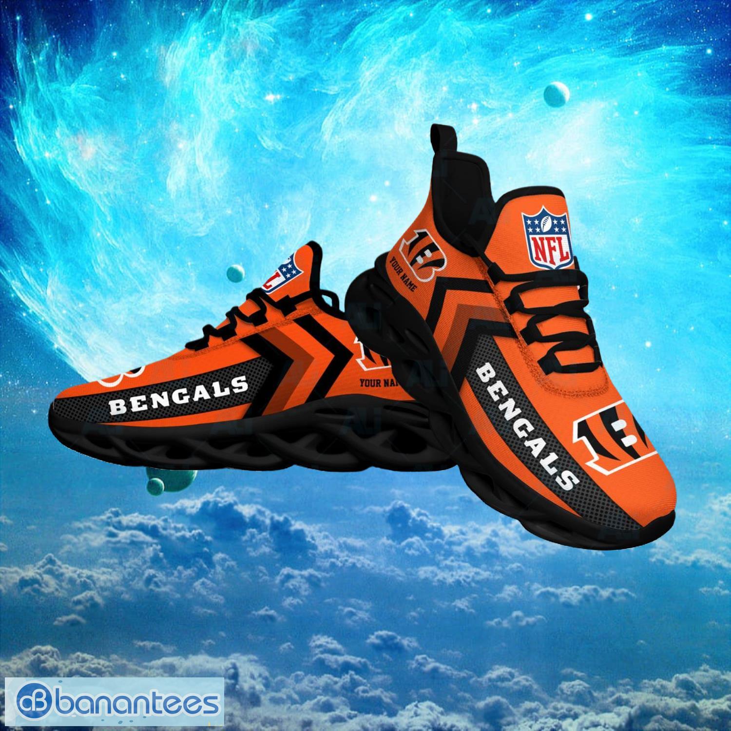 Cincinnati Bengals NFL Logo Fans Custom Name Max Soul Shoes Product Photo 1