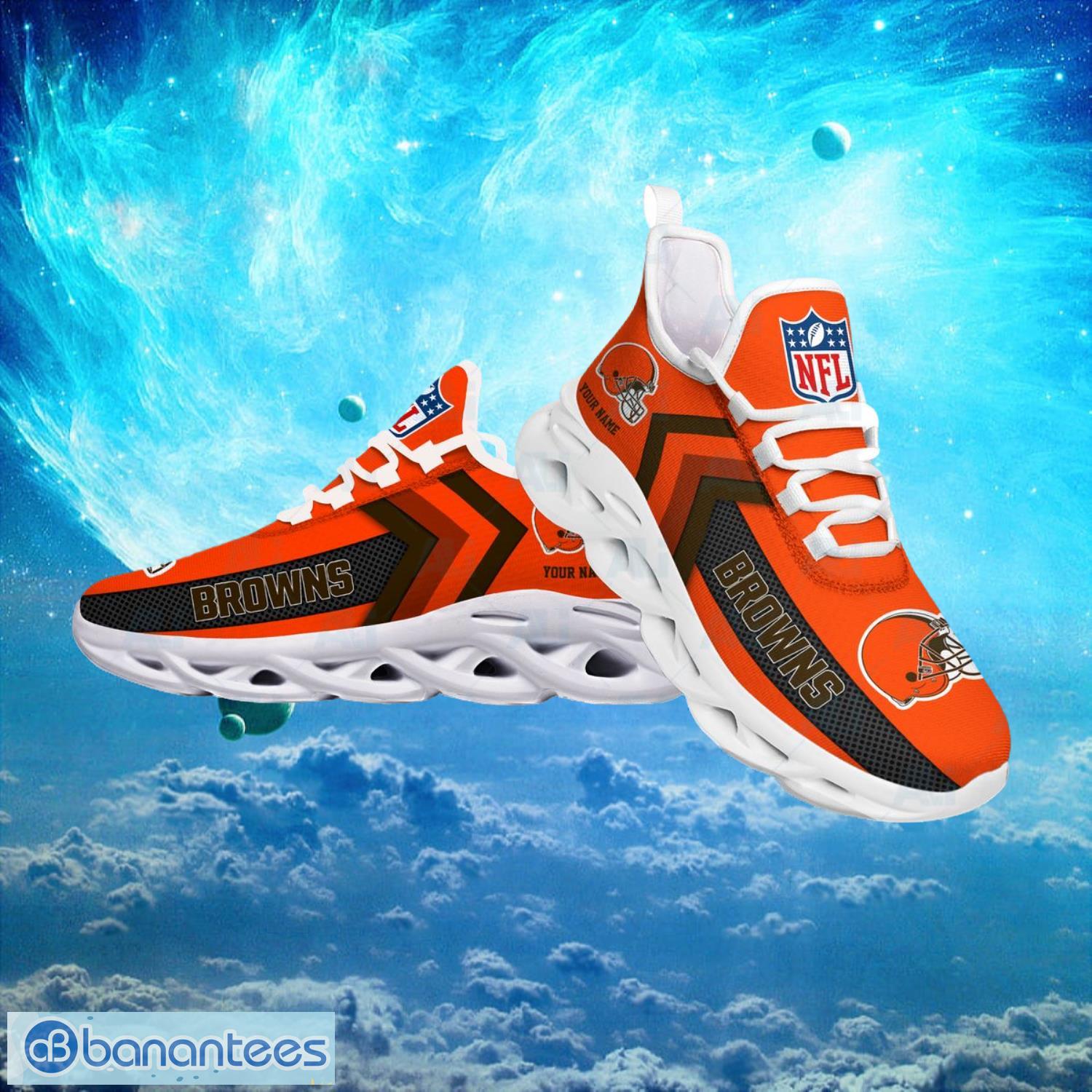 Cleveland Browns NFL Logo Fans Custom Name Max Soul Shoes Product Photo 2