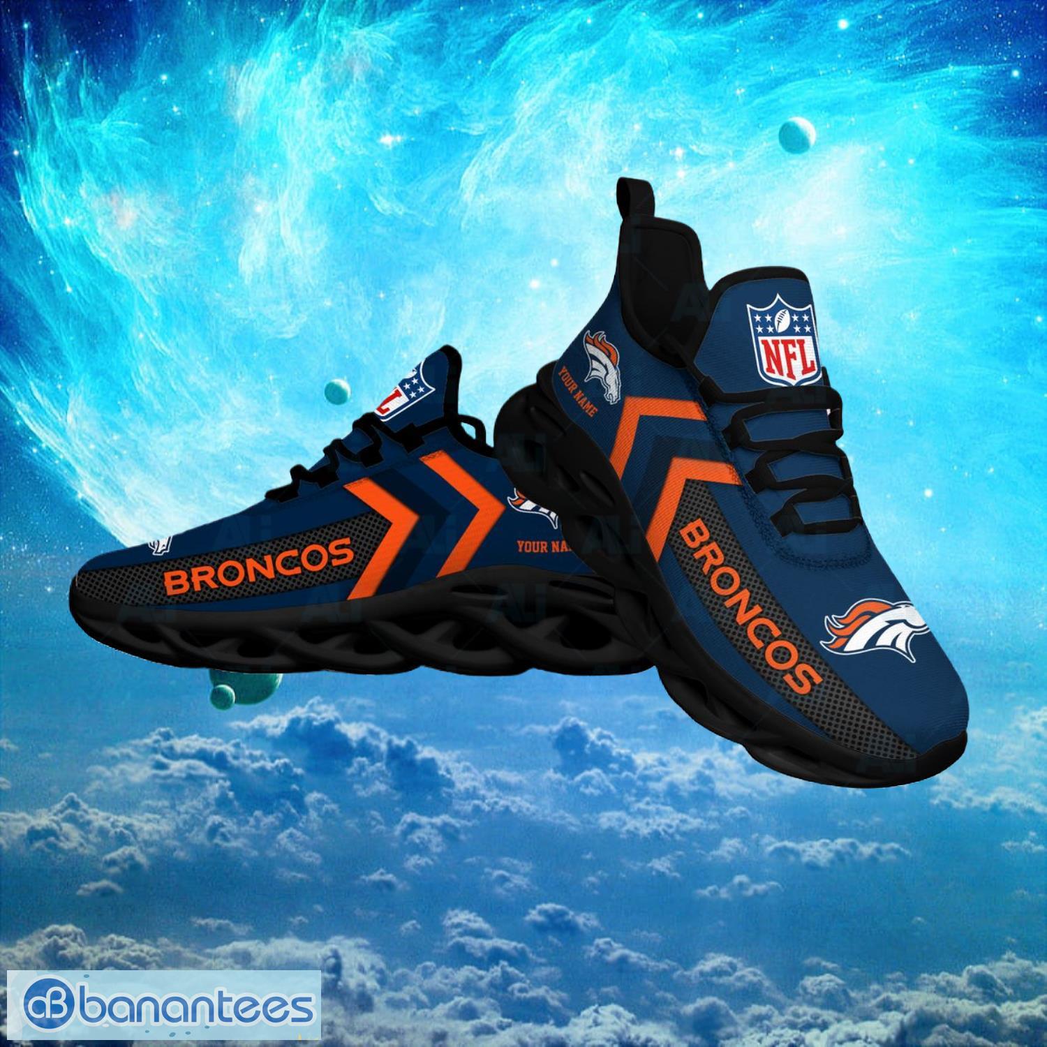 Denver Broncos NFL Logo Fans Custom Name Max Soul Shoes Product Photo 1