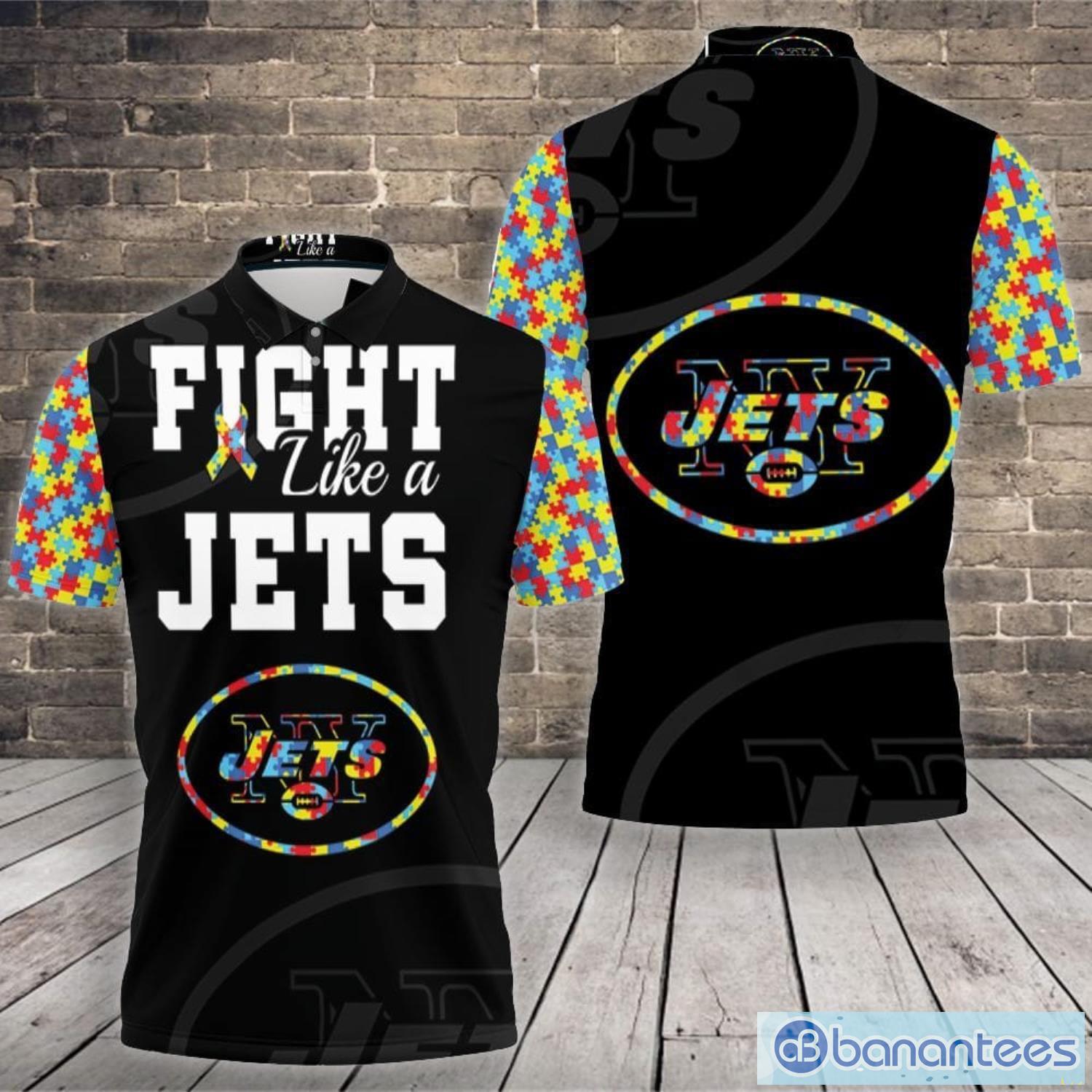 Fight Like A New York Jets Autism Support Polo Shirt - Banantees