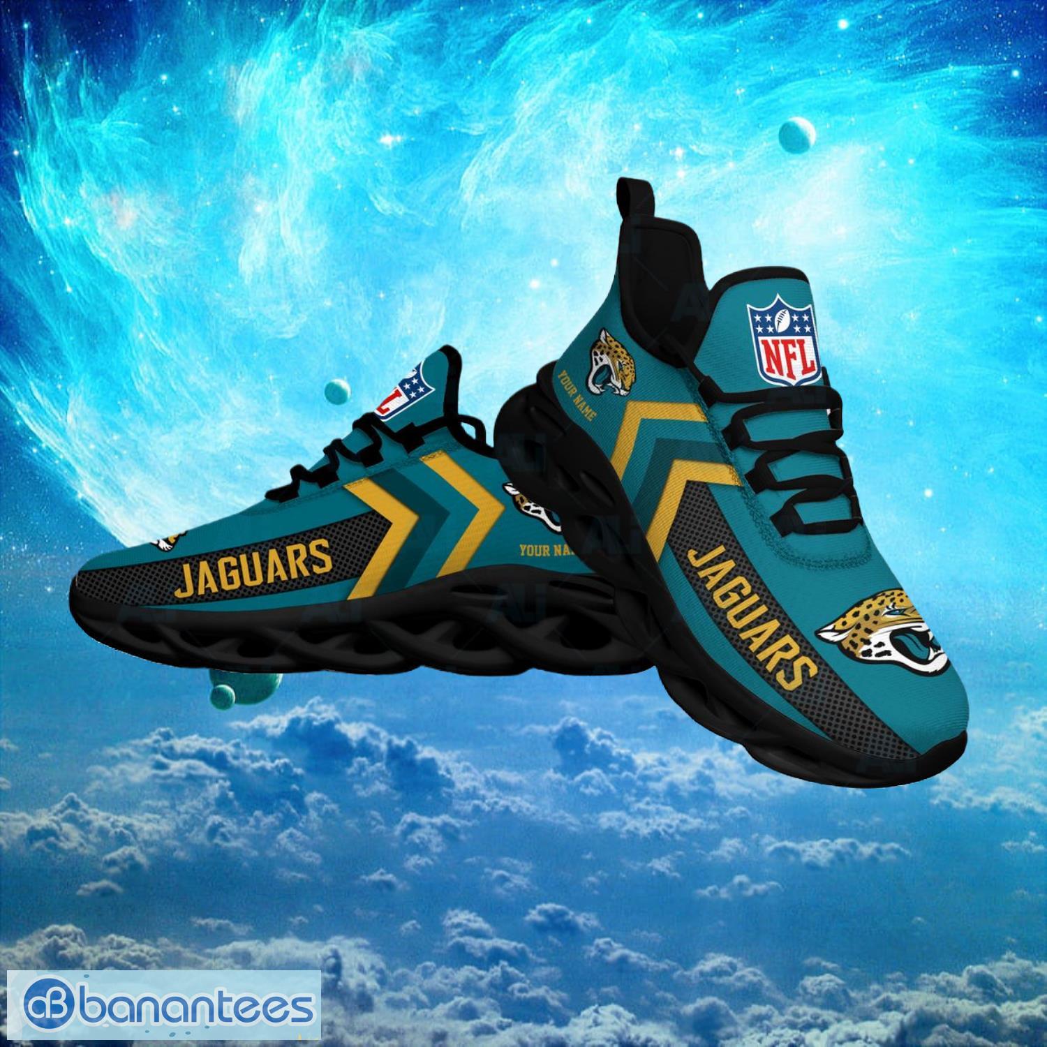 Jacksonville Jaguars NFL Logo Fans Custom Name Max Soul Shoes Product Photo 1