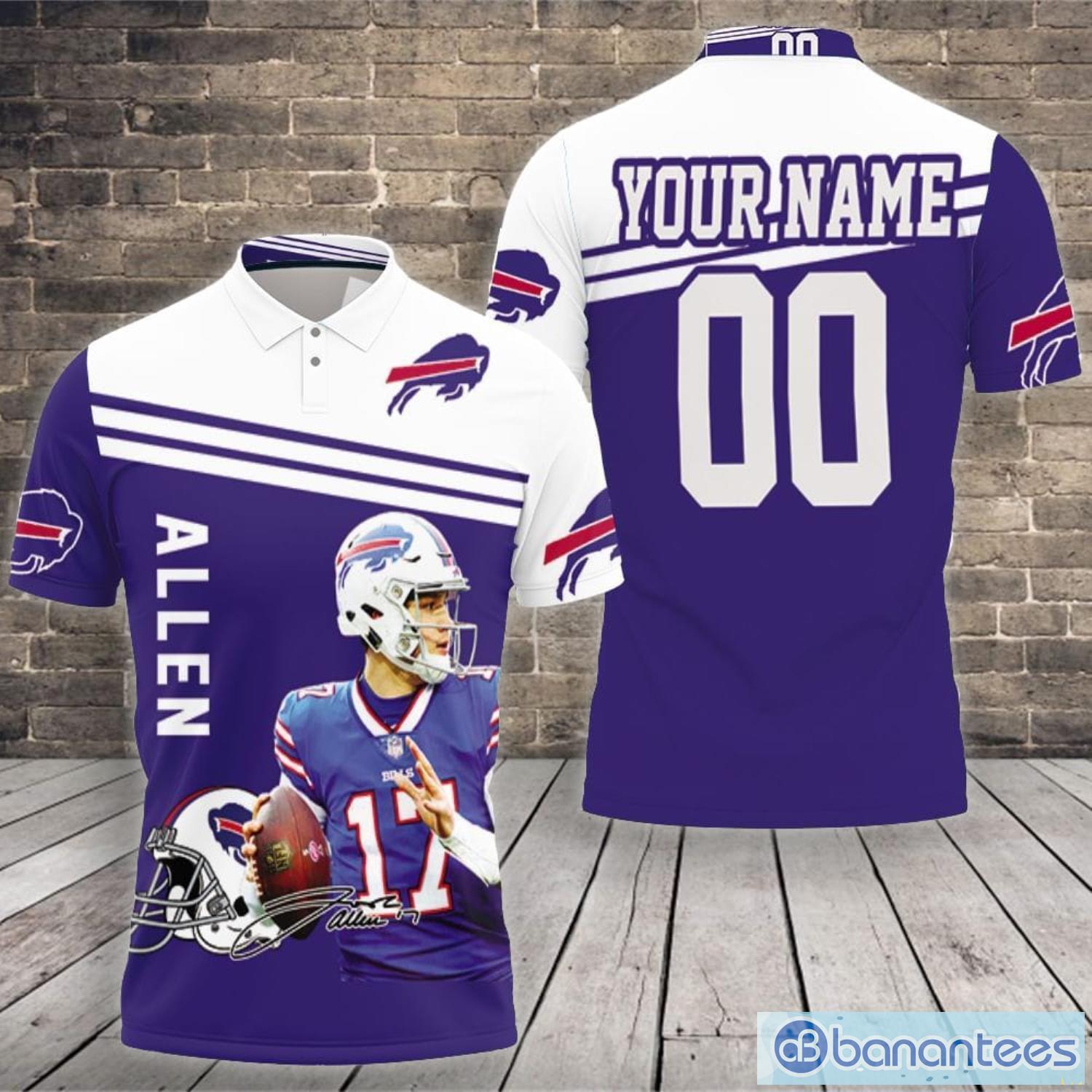 Josh Allen 17 Buffalo Bills Legend Signature 3D Personalized Polo