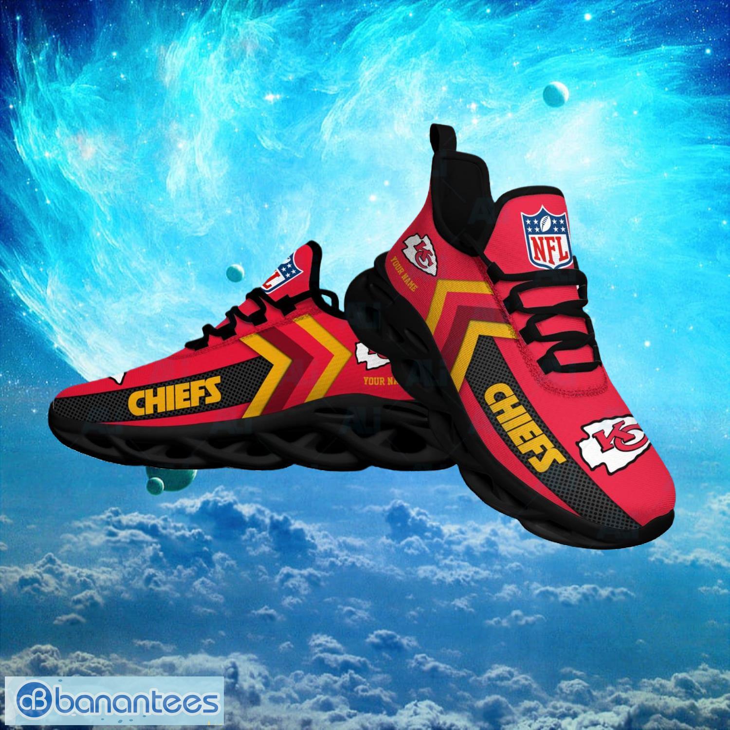 Kansas City Chiefs NFL Logo Fans Custom Name Max Soul Shoes Product Photo 1