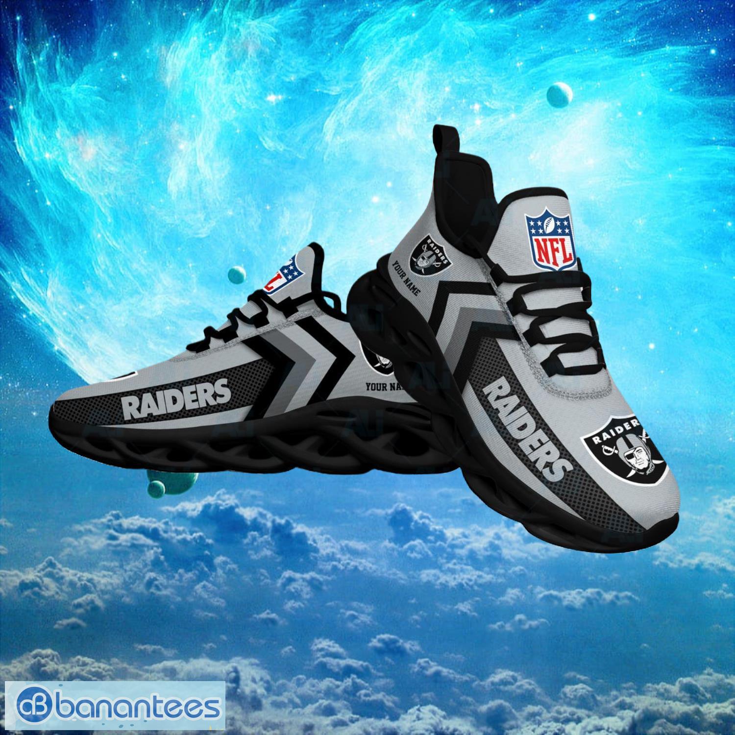 Las Vegas Raiders NFL Logo Fans Custom Name Max Soul Shoes Product Photo 1