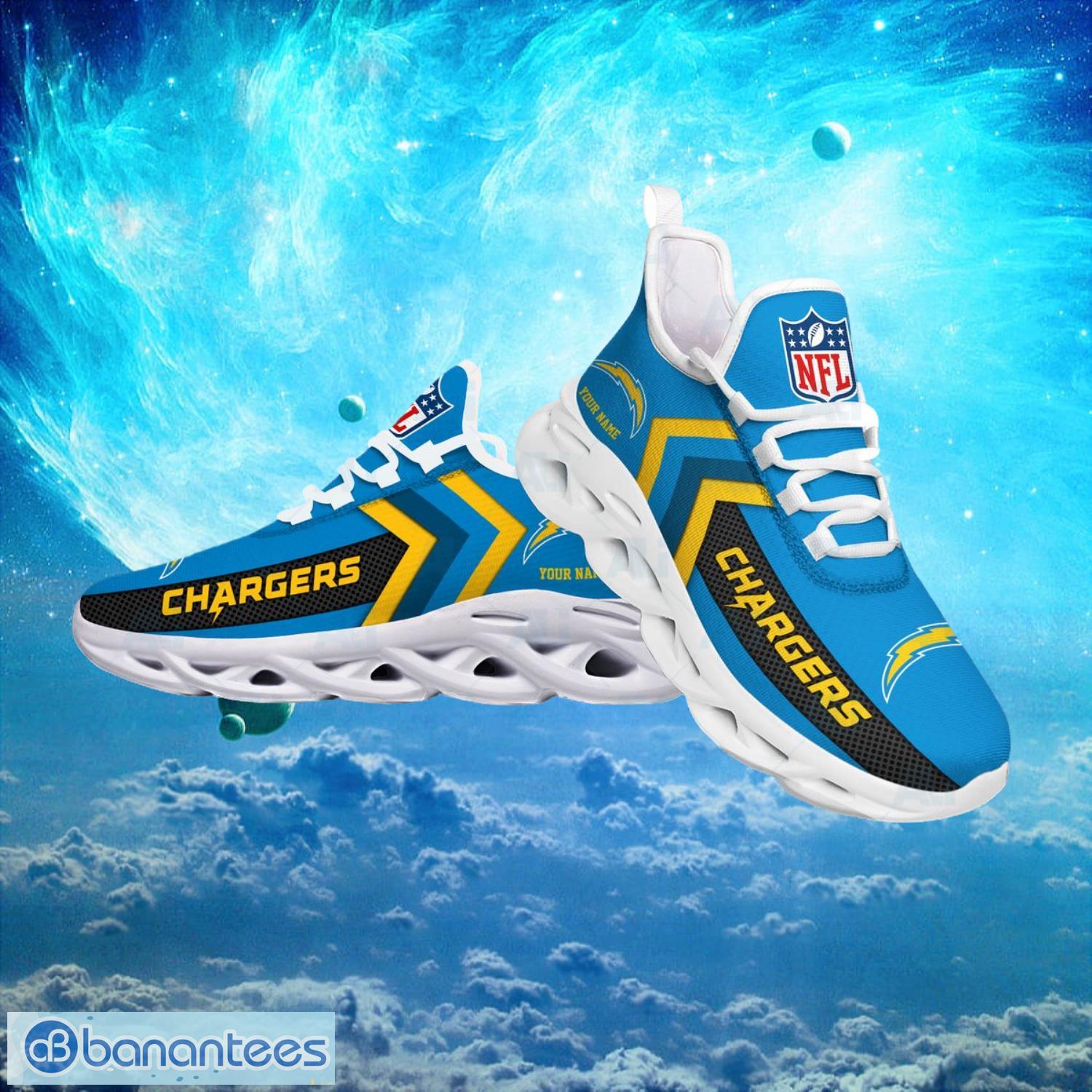 Los Angeles Chargers NFL Logo Fans Custom Name Max Soul Shoes Product Photo 2
