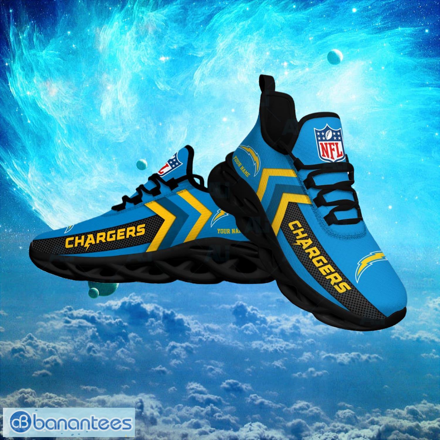 Los Angeles Chargers NFL Logo Fans Custom Name Max Soul Shoes Product Photo 1