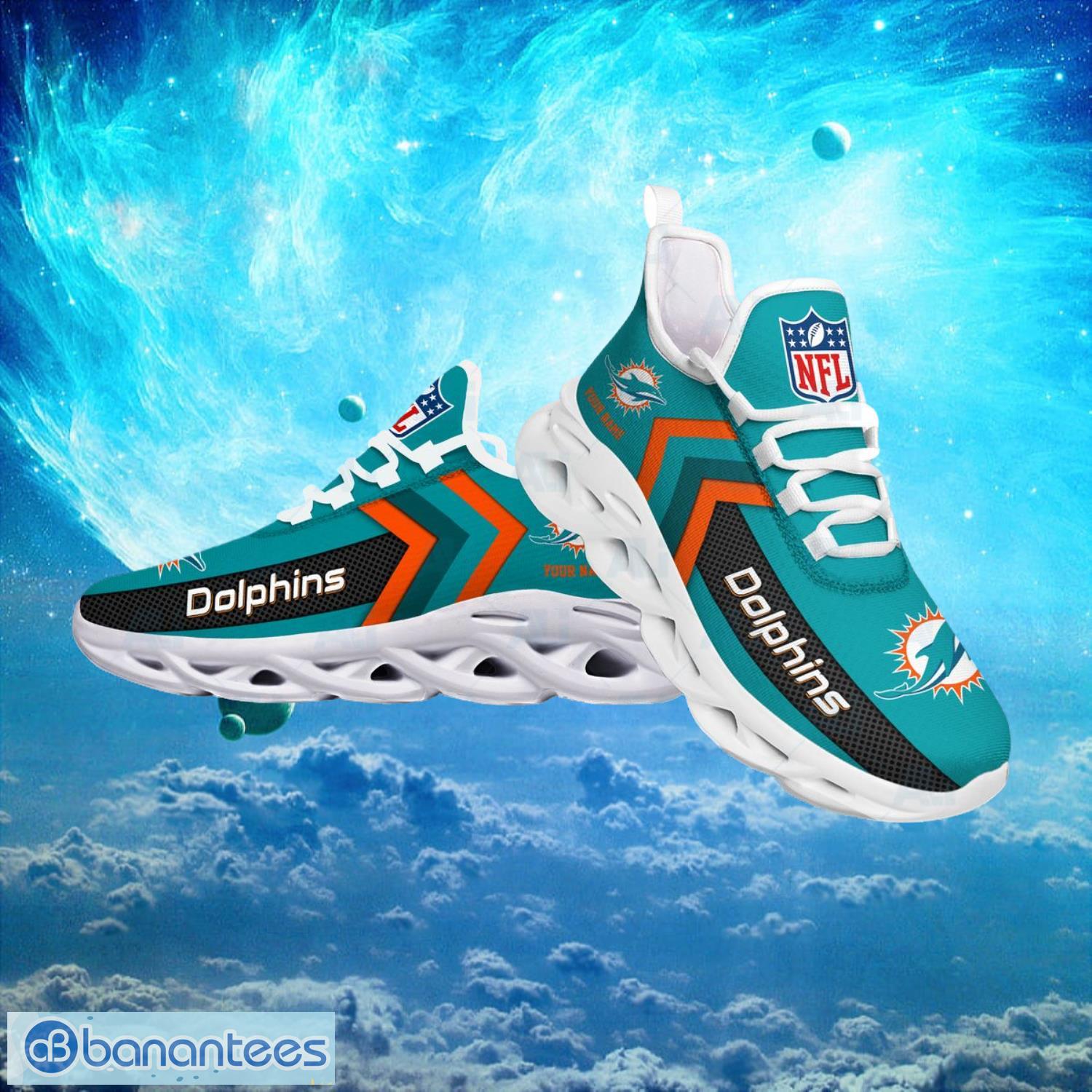 Miami Dolphins NFL Logo Fans Custom Name Max Soul Shoes Product Photo 2