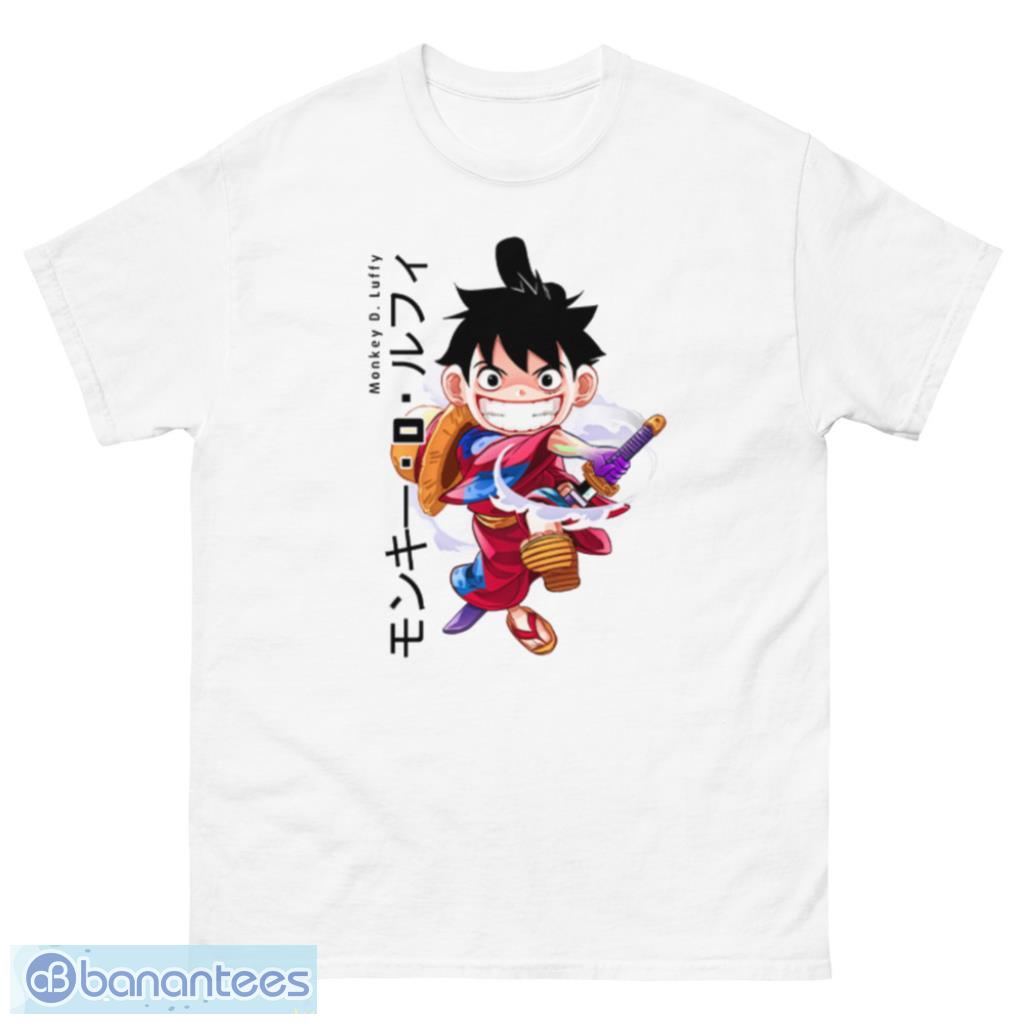 Monkey D. Luffy Wano Act Custom Anime Chibi One Piece T-Shirt Product Photo 2