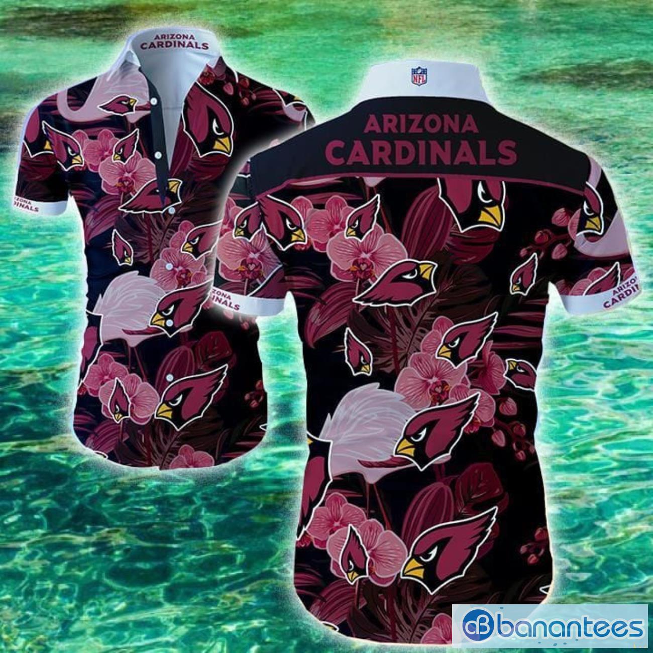 Arizona Cardinals NFL And Flowers Short Sleeves Hawaiian Shirt